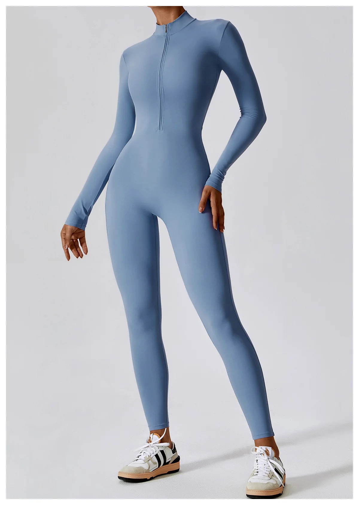 Combinaison Sport Yoga Femme Manches Longues – Séchage Rapide & Extensible 4 Voies