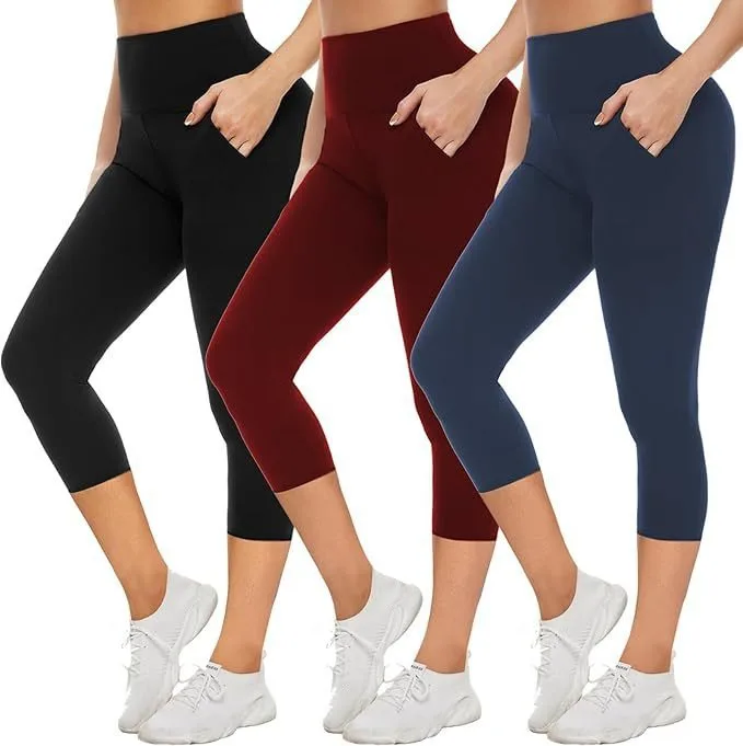 Leggings Femme Taille Haute avec Poches | Yoga & Sport | Extensible 4 Directions