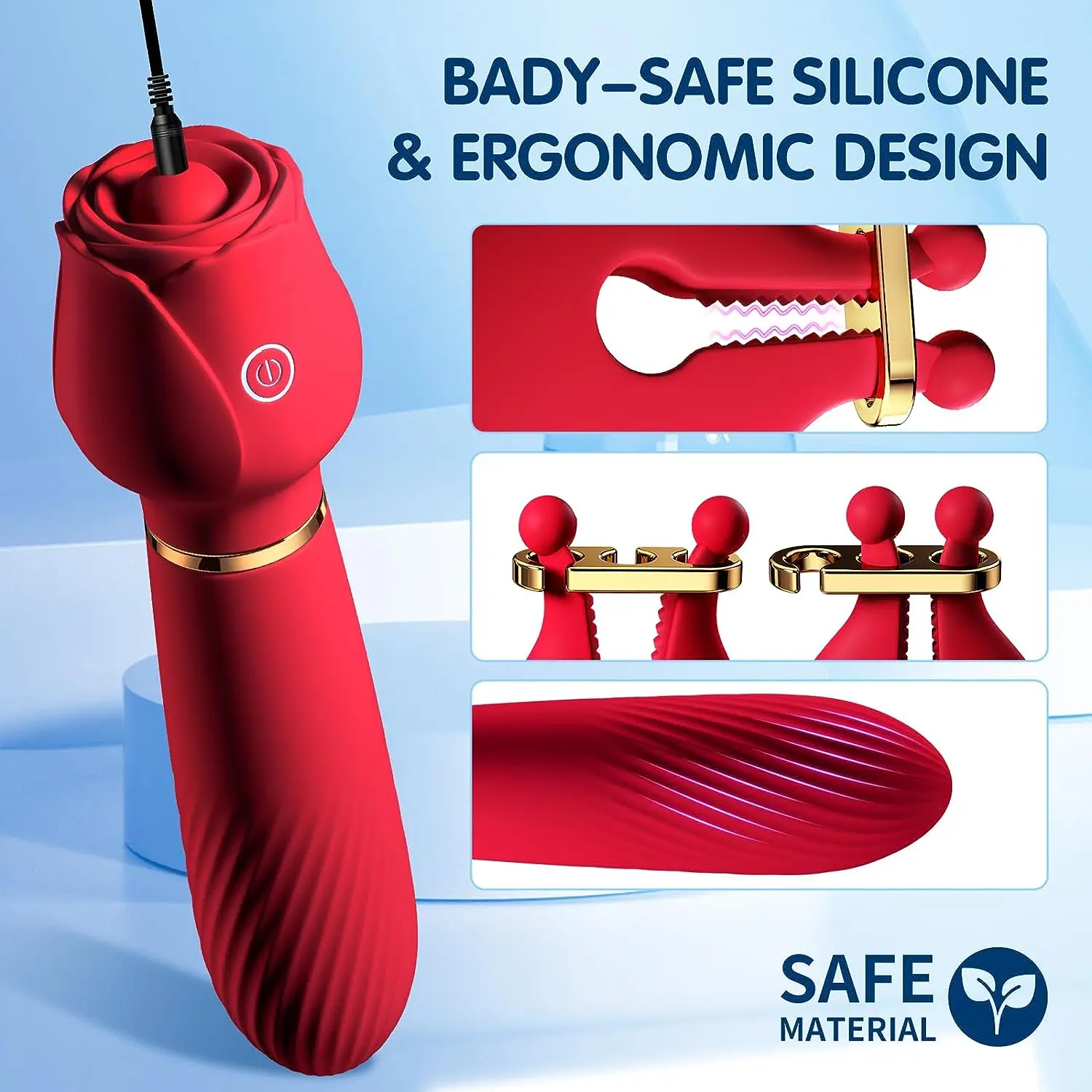 Pince à Tétons 2-en-1 Rose Vibrante – Stimulateur Clitoridien & Mamelons pour Femme