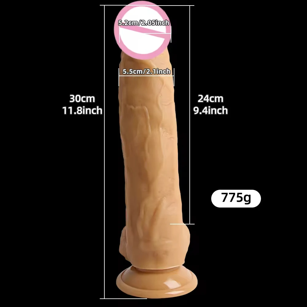 Gode réaliste extra large 30cm avec ventouse – Sextoy silicone mains libres pour femme