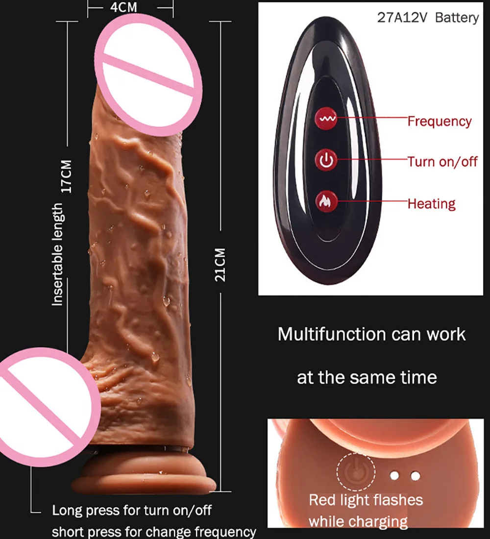 Vibromasseur Chauffant Thruster Féminin – Silicone Souple, Étanche, Télécommande, Sensation Réaliste