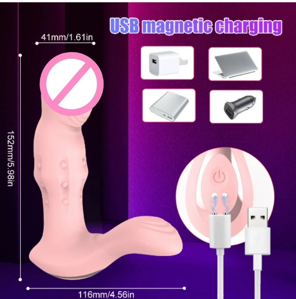 Masseur Prostate Télécommande 9 Fréquences - Plug Anal Silicone Rechargeable Étanche