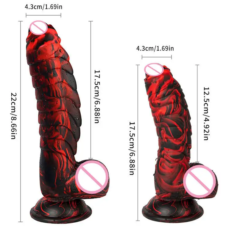 Gode géant texturé en silicone flexible – 17,5 cm, imperméable, jouet intime pour femme