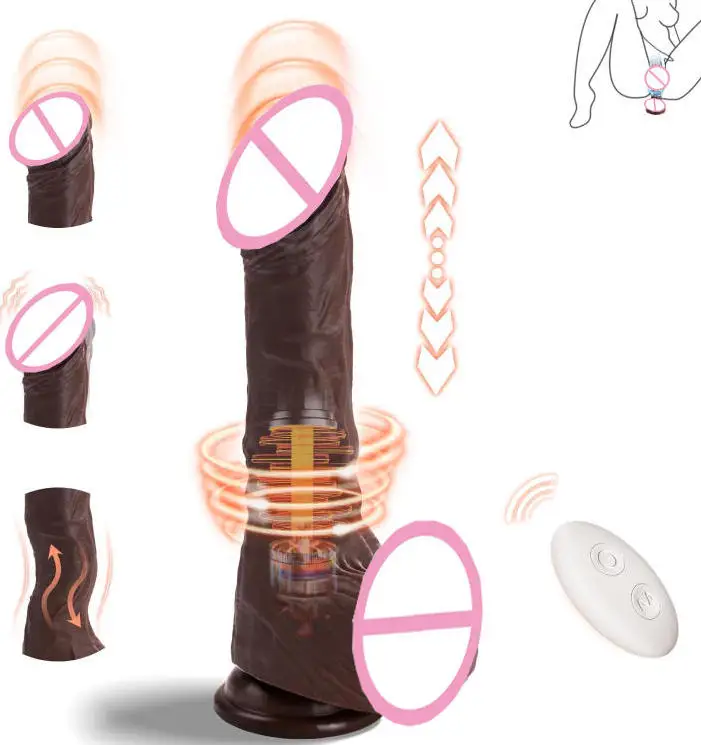 Vibromasseur Dildo Silicone Chauffant Télécommande – Stimulation Anale & Vaginale IPX6