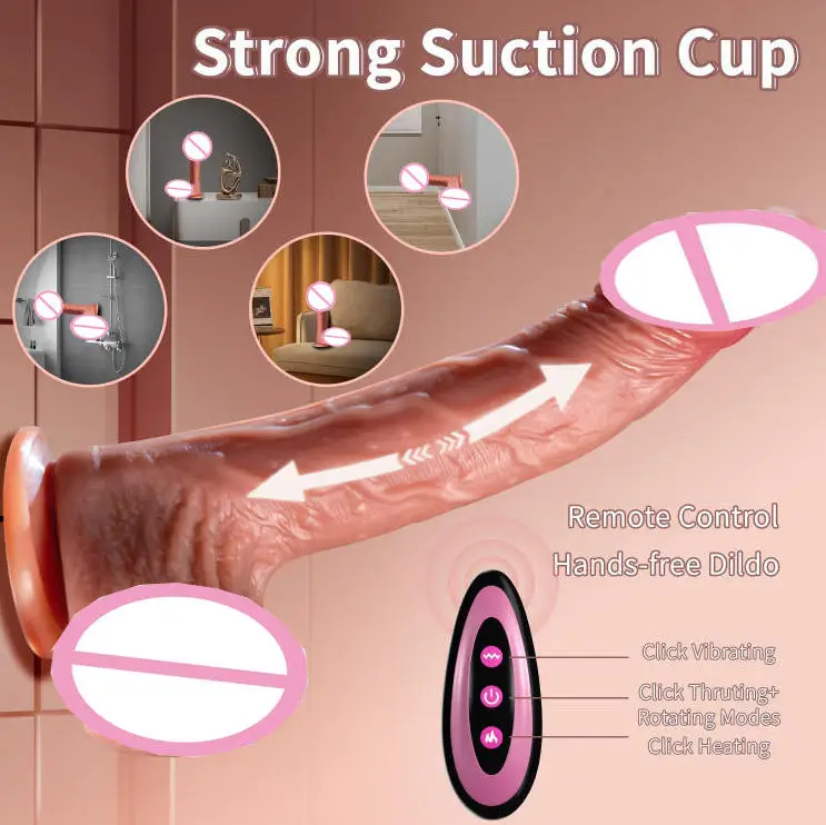 Vibromasseur Dildo Silicone Chauffant Télécommande – Stimulation Anale & Vaginale IPX6