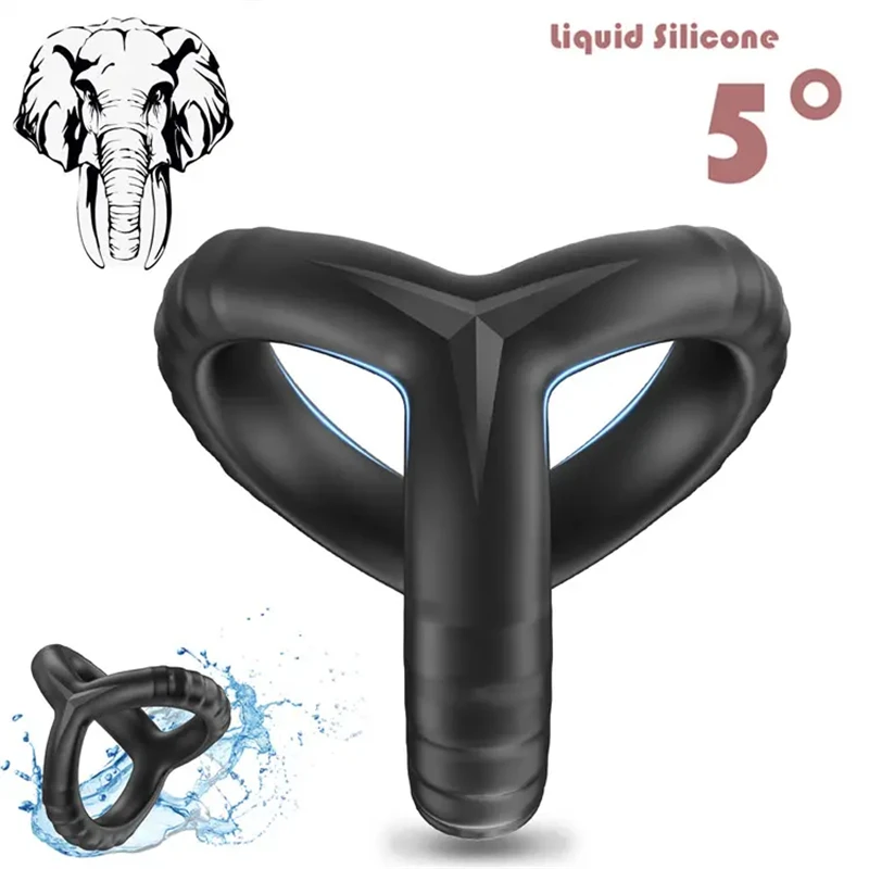 Anneau Pénien Vibrant 3-en-1 en Silicone Ultra Doux – Rechargeable & Waterproof IPX7
