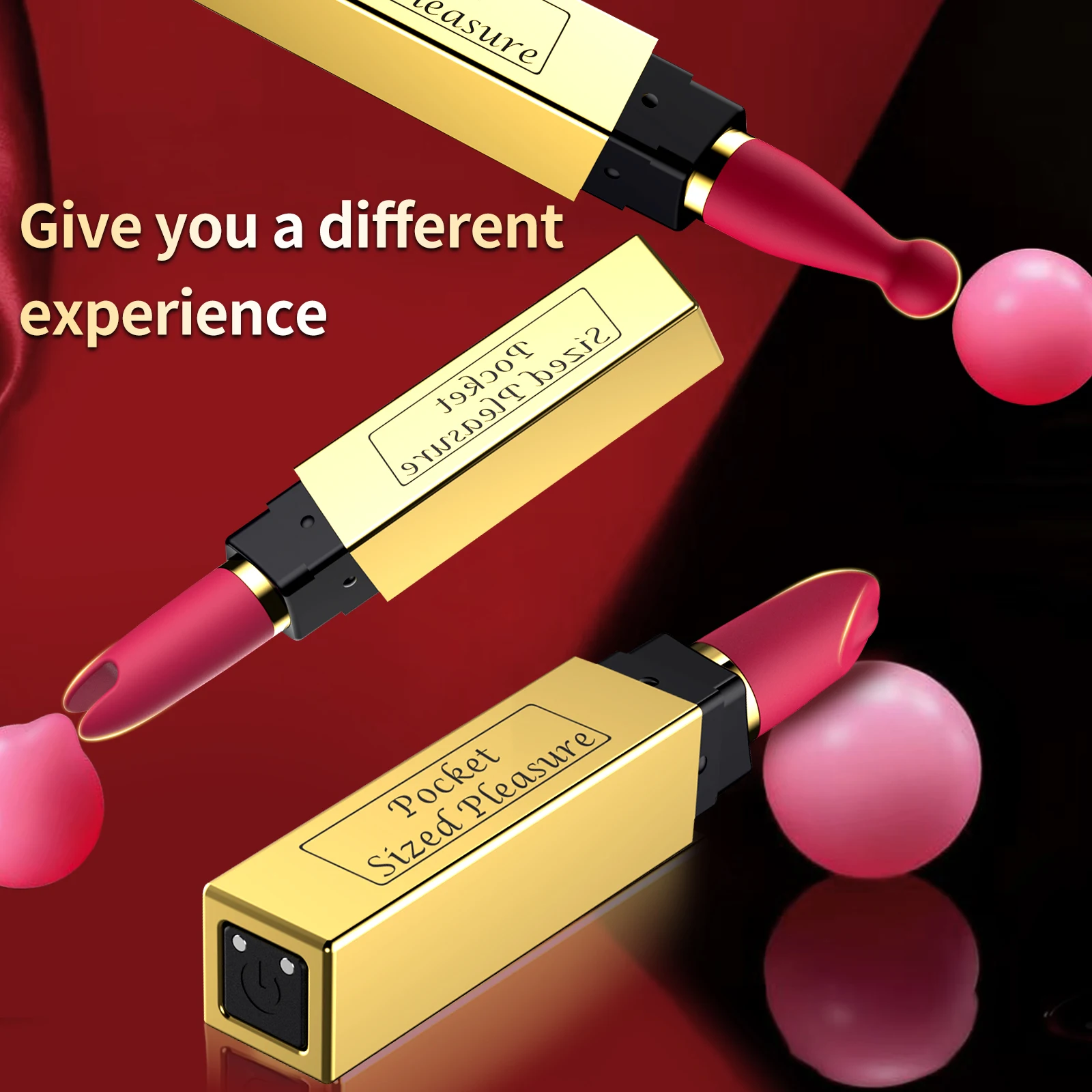 Mini Vibromasseur Rouge à Lèvres | Stimulateur Clitoridien 10 Modes | Rechargeable USB | 100% Étanche