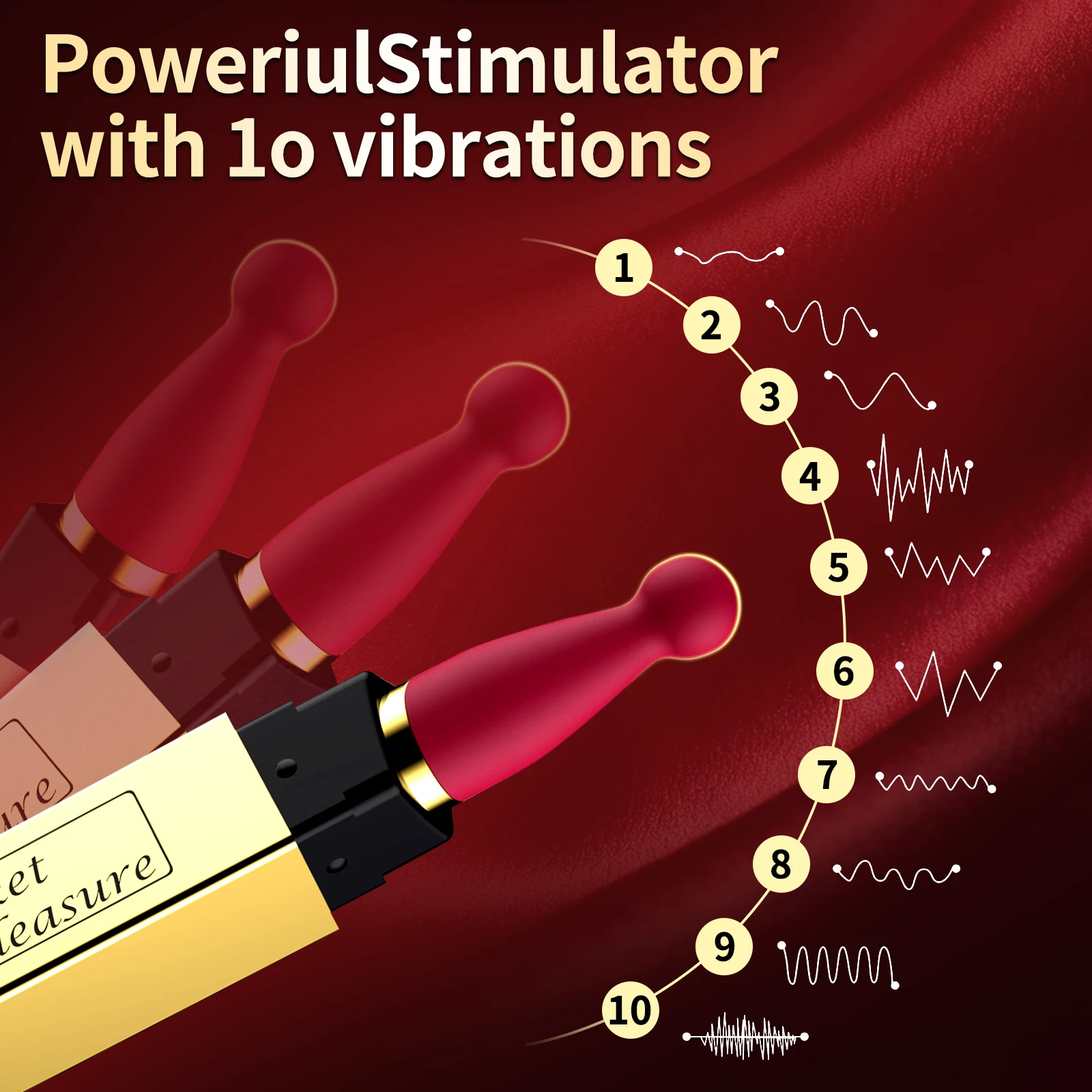 Mini Vibromasseur Rouge à Lèvres | Stimulateur Clitoridien 10 Modes | Rechargeable USB | 100% Étanche