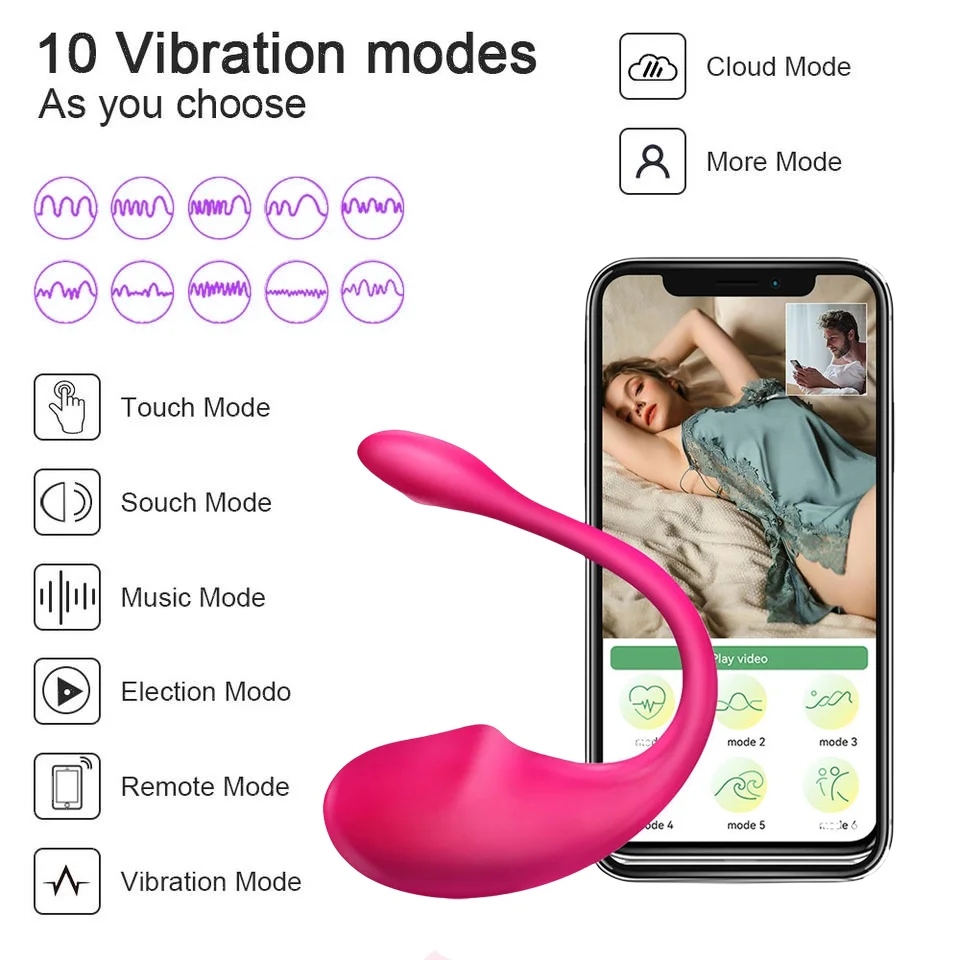 Vibrateur Féminin Bluetooth Télécommande App – Culotte Vibrante Rechargeable 10 Modes