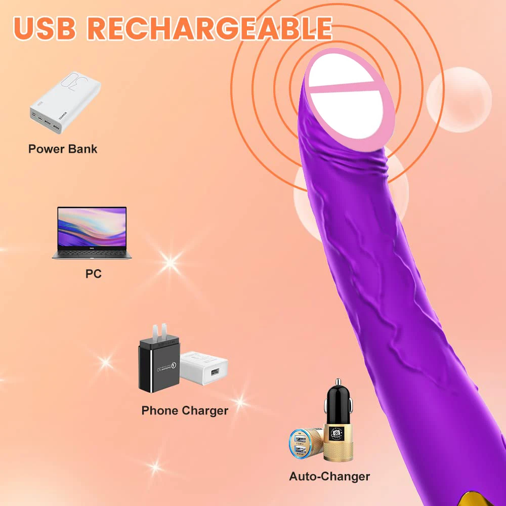 Vibromasseur Réaliste Gelance – Stimulateur Point G & Clitoris, 10 Vitesses, Rechargeable USB