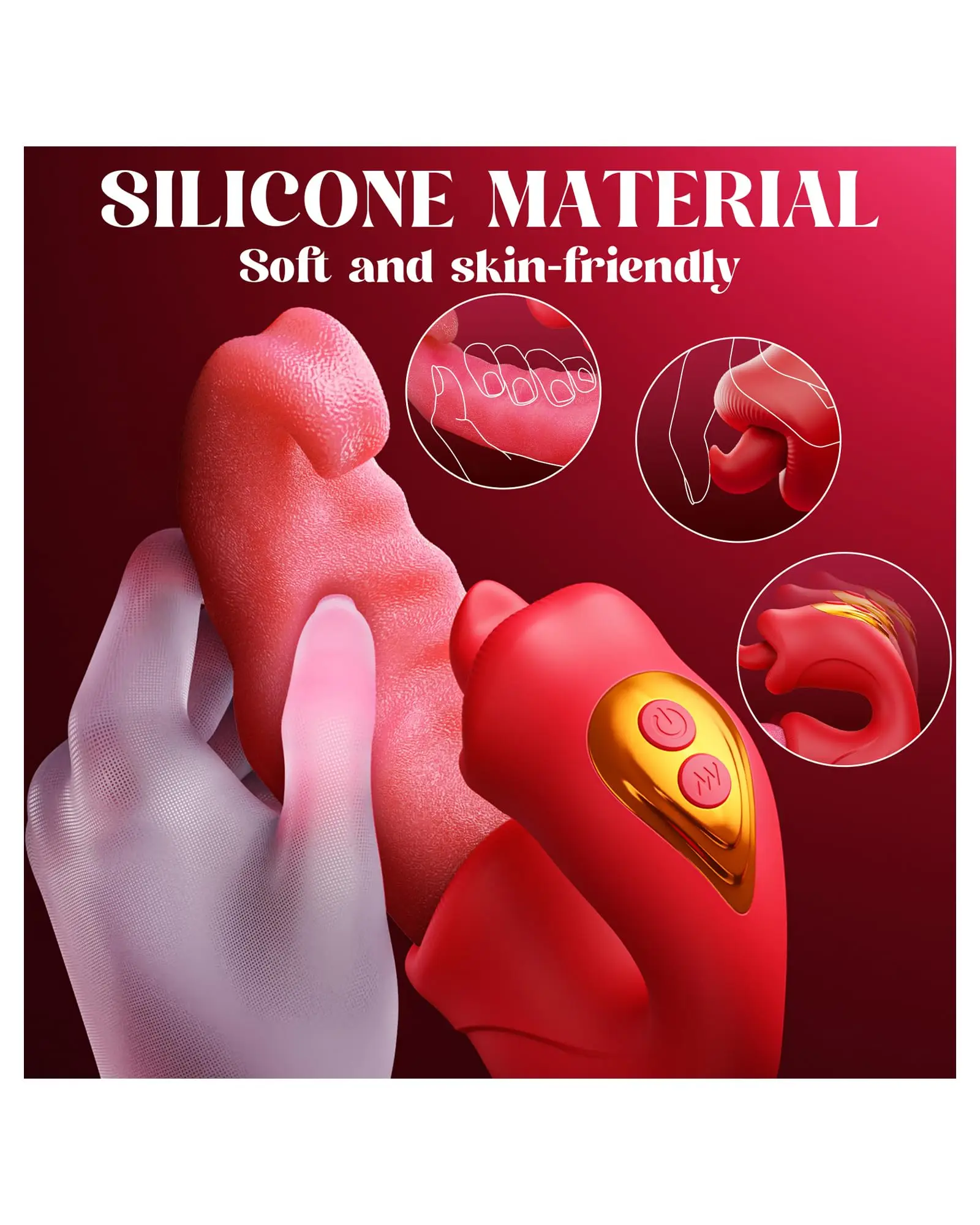 Vibromasseur 3 en 1 Langue Léchante & Succion Clitoridienne – 10 Modes | 100% Étanche | USB