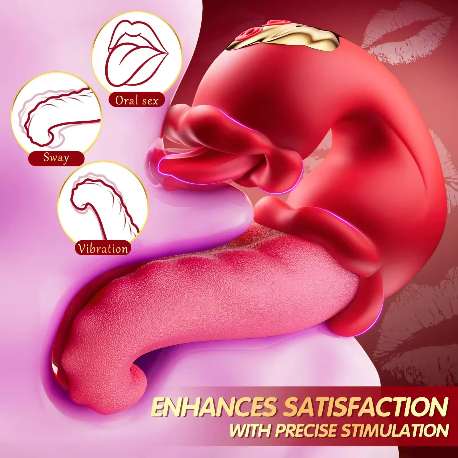 Vibromasseur 3 en 1 Langue Léchante & Succion Clitoridienne – 10 Modes | 100% Étanche | USB