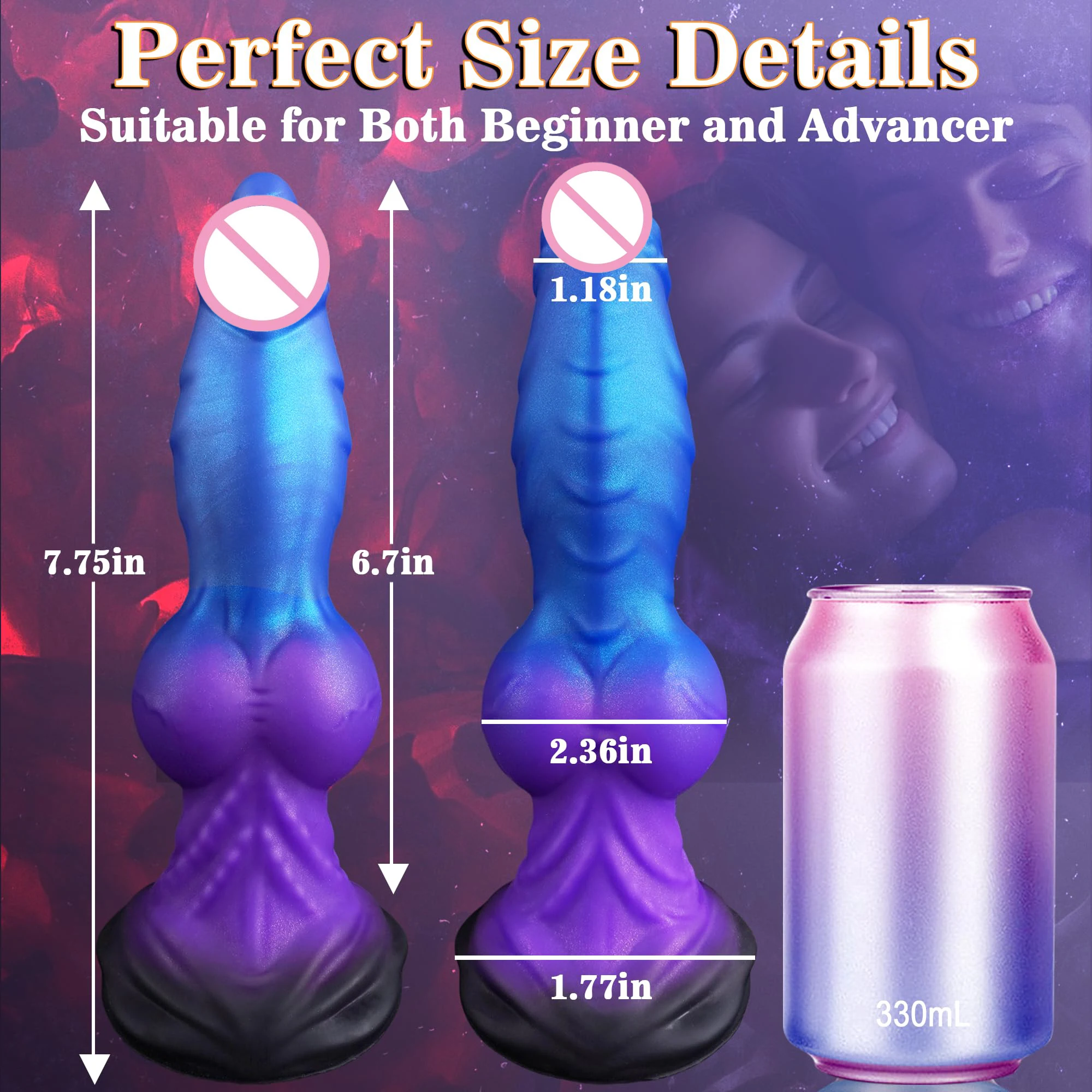 Gode Monstre Silicone à Nœuds avec Ventouse – Stimulation Point G & Anal | Marque Gelance