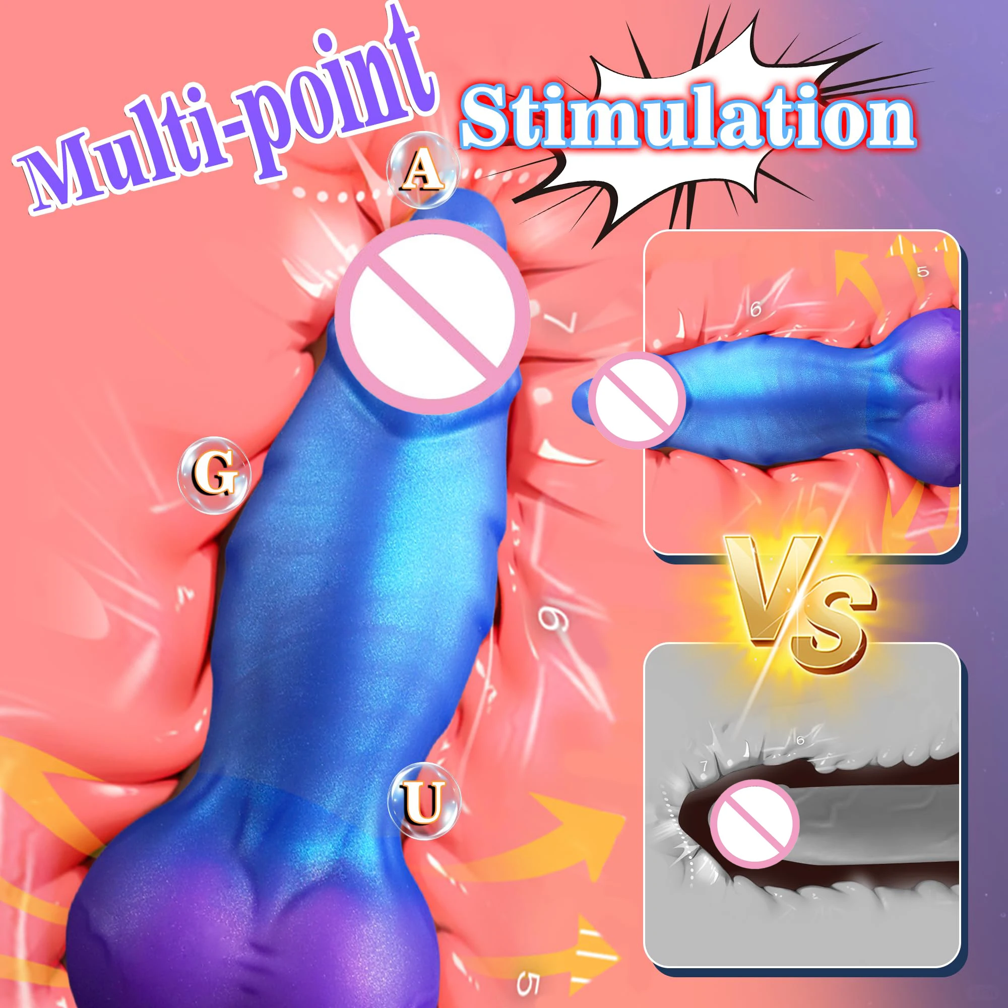 Gode Monstre Silicone à Nœuds avec Ventouse – Stimulation Point G & Anal | Marque Gelance