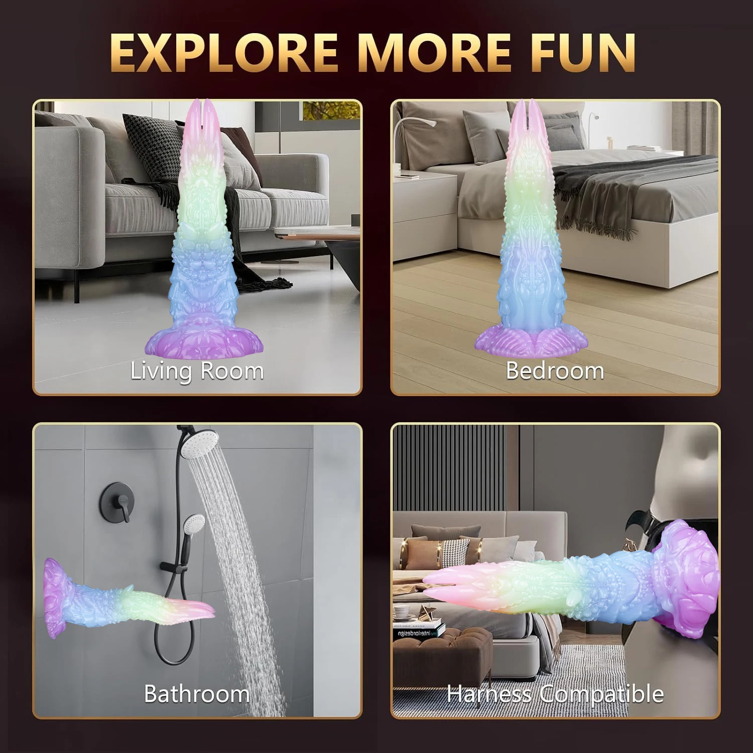 Gode Double Tête Lumineux Extraterrestre en Silicone – Dragon Anal Flexible Adulte