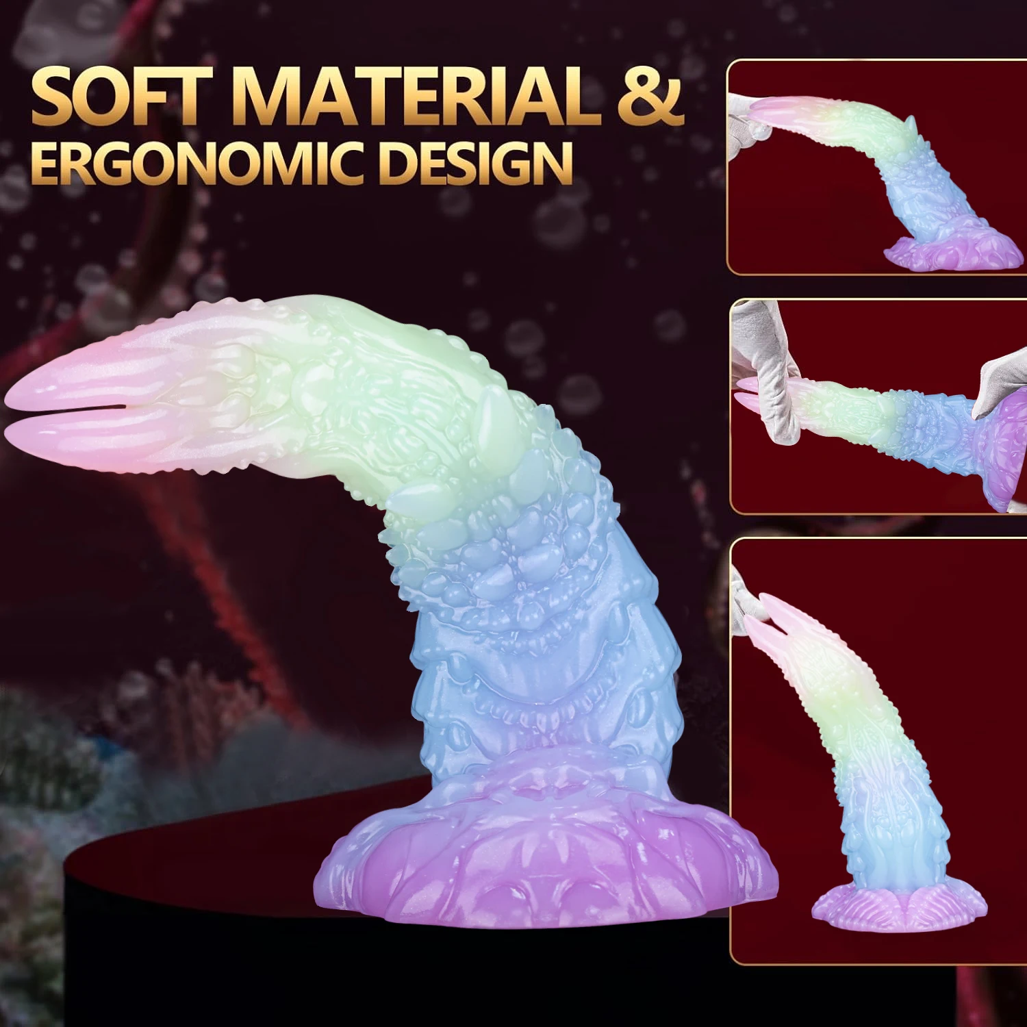 Gode Double Tête Lumineux Extraterrestre en Silicone – Dragon Anal Flexible Adulte