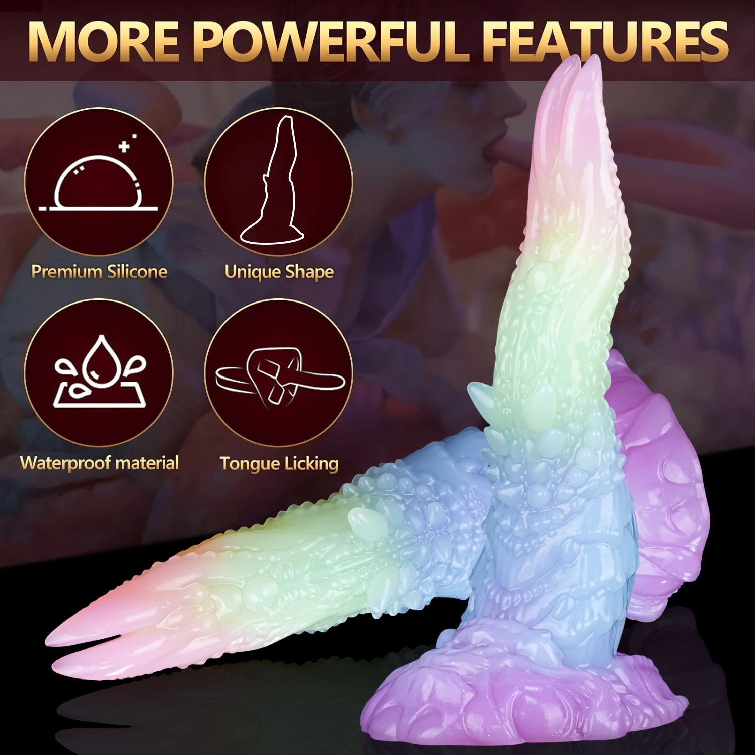 Gode Double Tête Lumineux Extraterrestre en Silicone – Dragon Anal Flexible Adulte