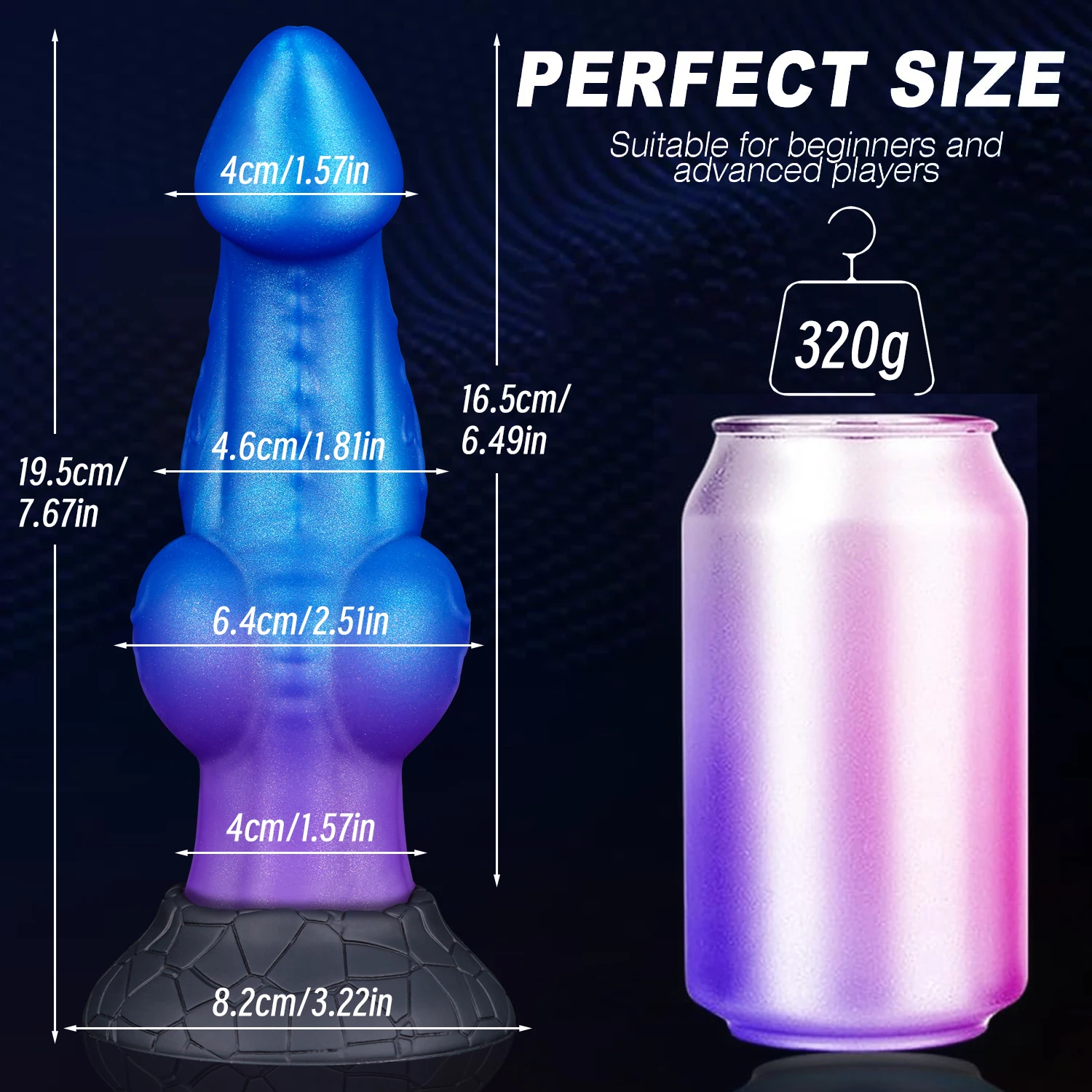 Gode Réaliste Dragon Monster en Silicone avec Ventouse – Étanche 100% | Bleu