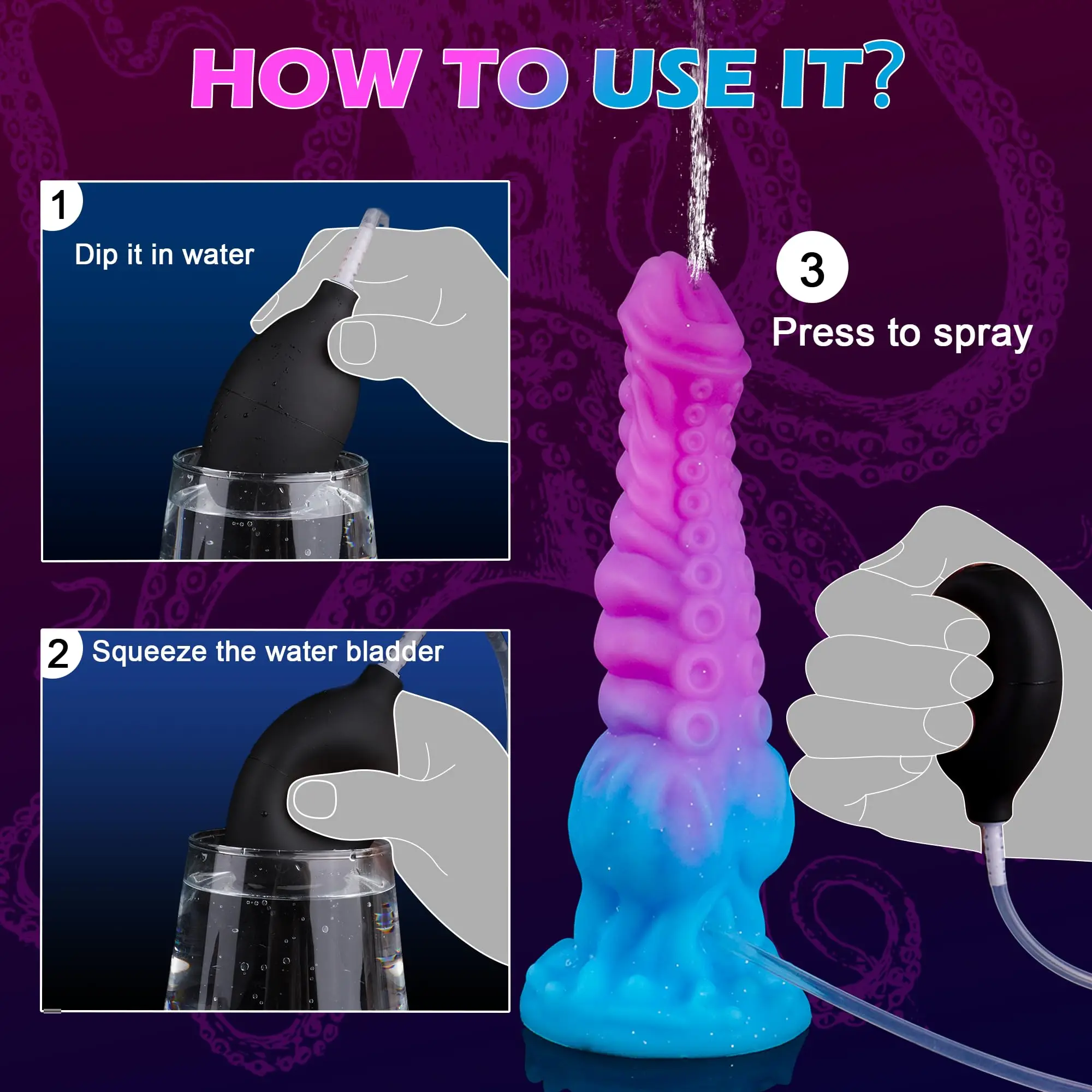 Gode Dragon Monstre Éjaculant en Silicone Doux – Jouet Adulte Étanche avec Pulvérisation