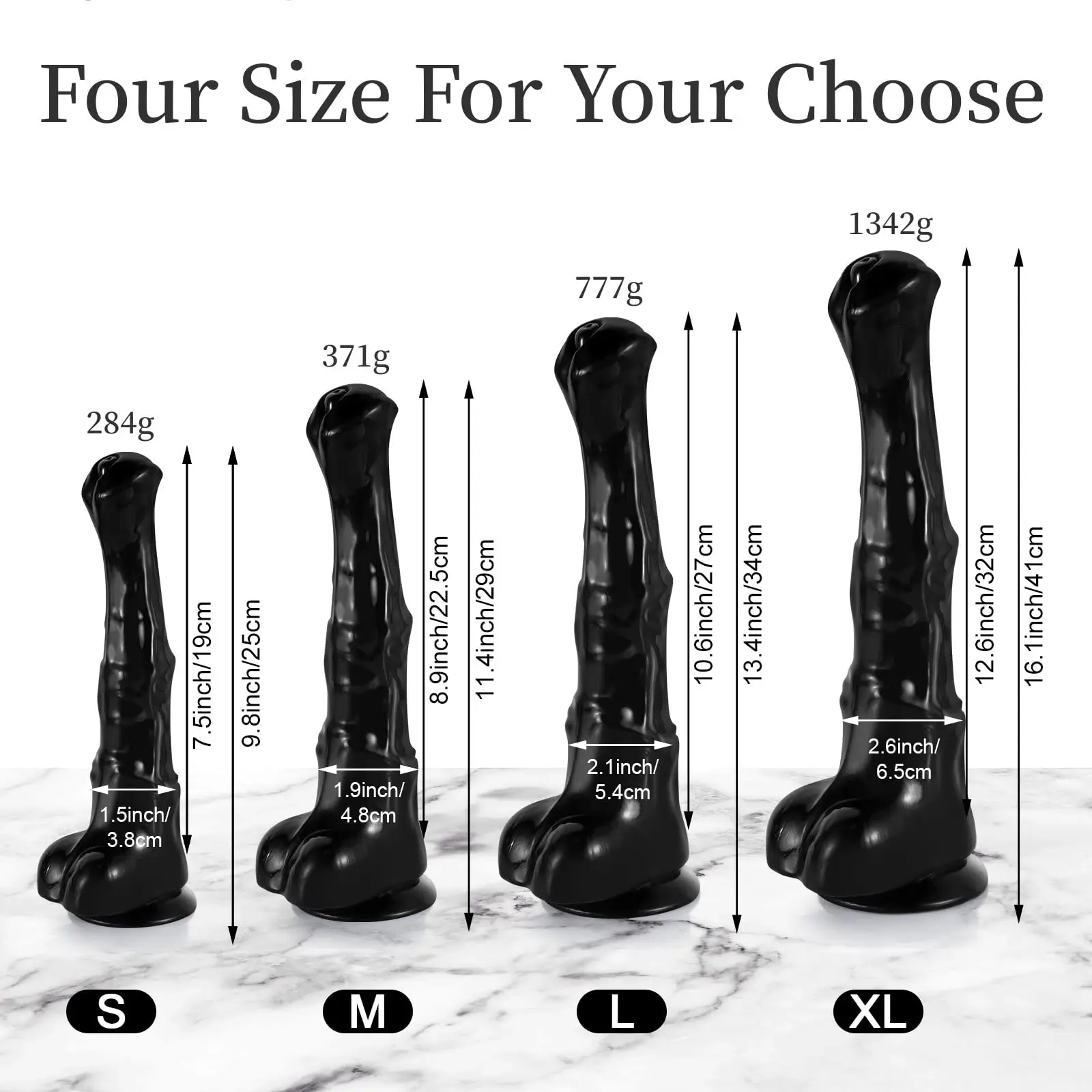Gode Cheval Réaliste 9,8 Pouces Silicone Souple avec Ventouse – Étanche 100%