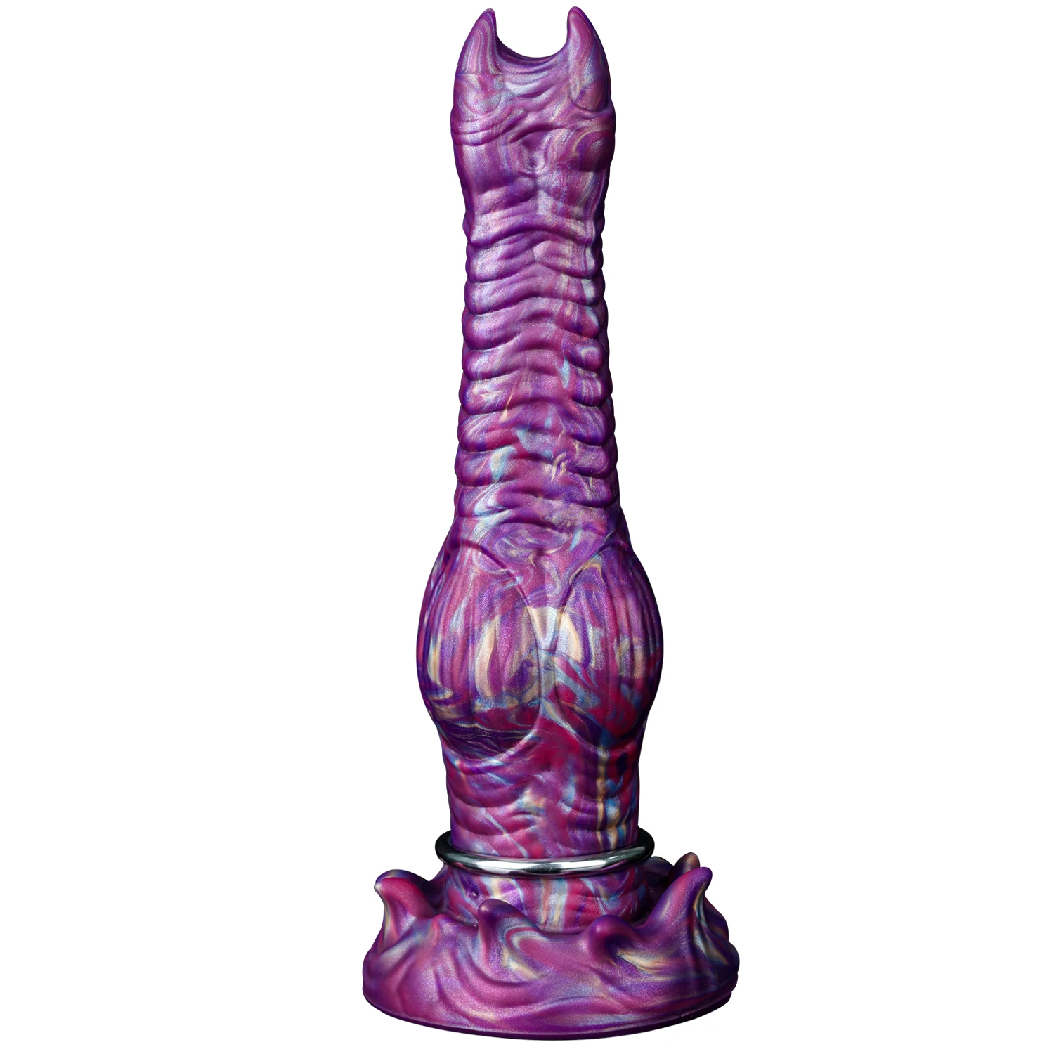 Gode Ovipositeur Monstre Alien 4 Boules 3 Œufs Silicone Souple Étanche Violet