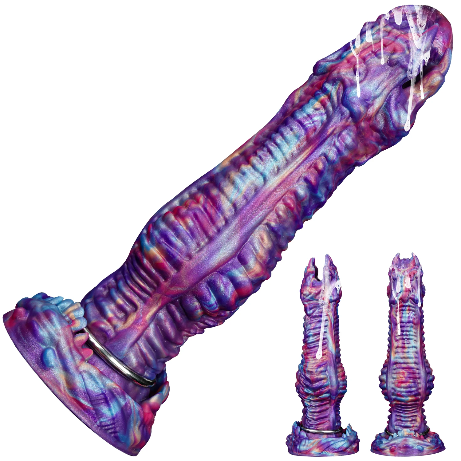 Gode Ovipositor Monster avec 4 Œufs – Silicone Souple, Gonflable, 100% Étanche