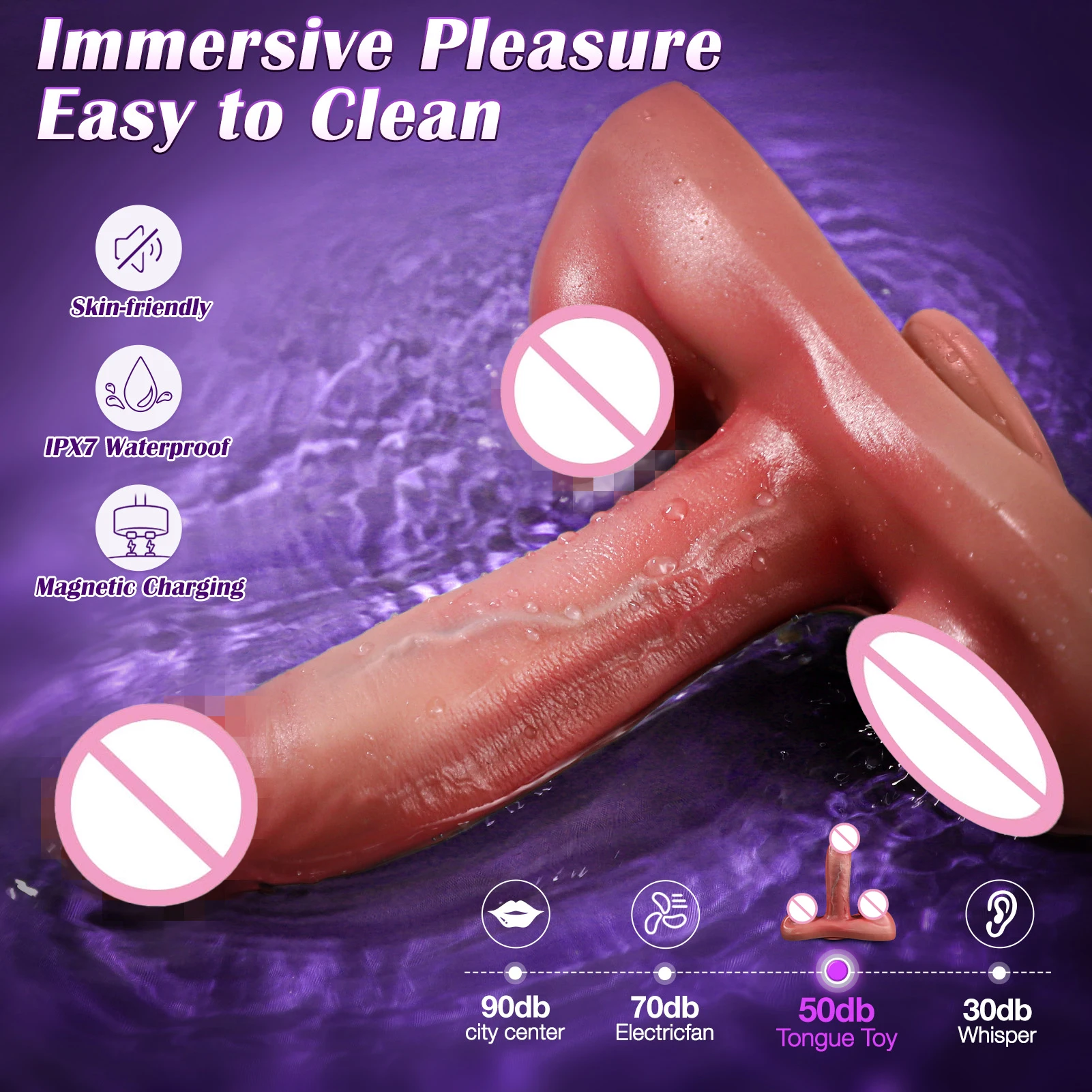 Vibrateur Féminin Connecté – 7 Modes Vibration & Stimulation Point G, 100% Étanche