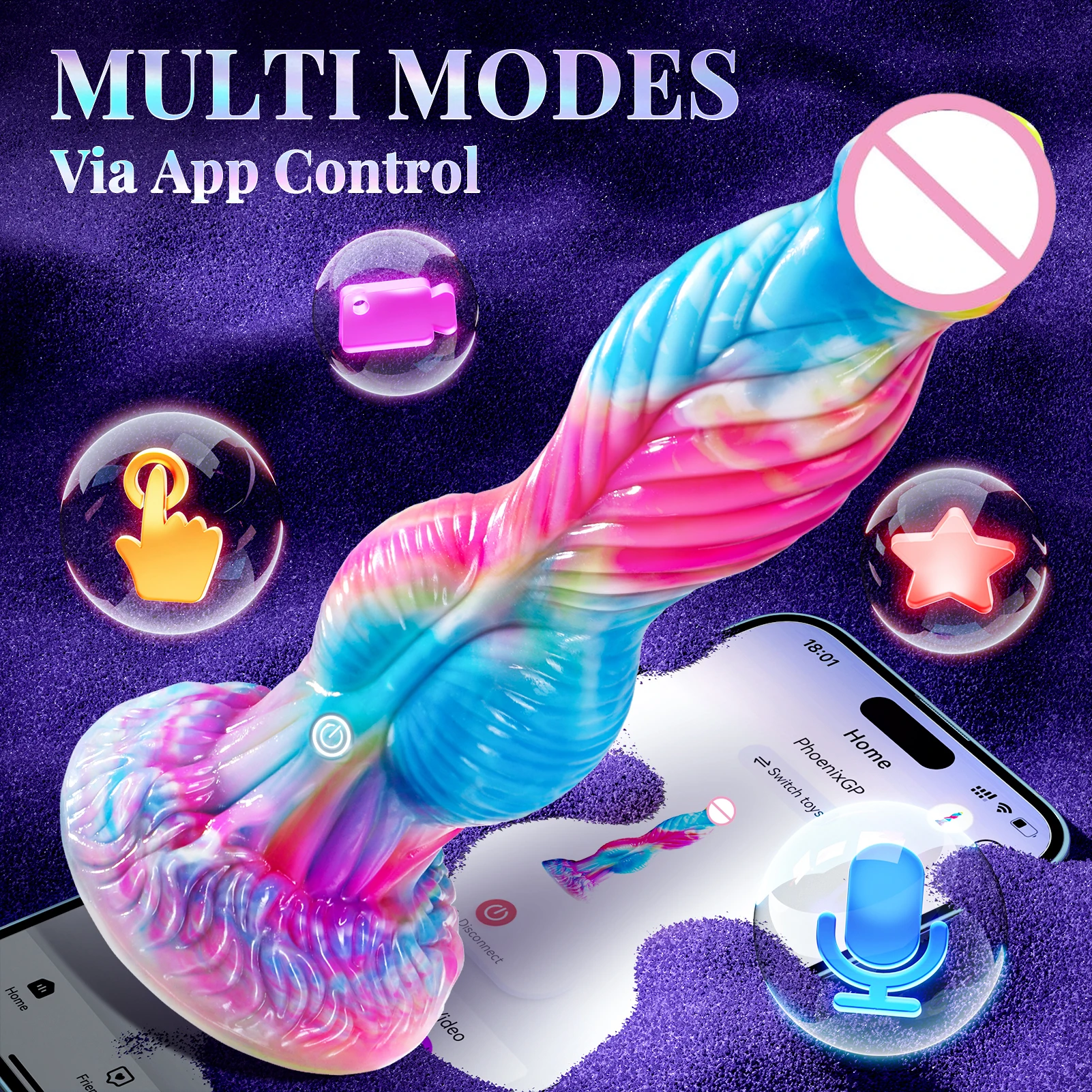 Plug Anal Télescopique Vibrant 7 Vitesses Contrôle APP Phoenix Silicone Sécurisé