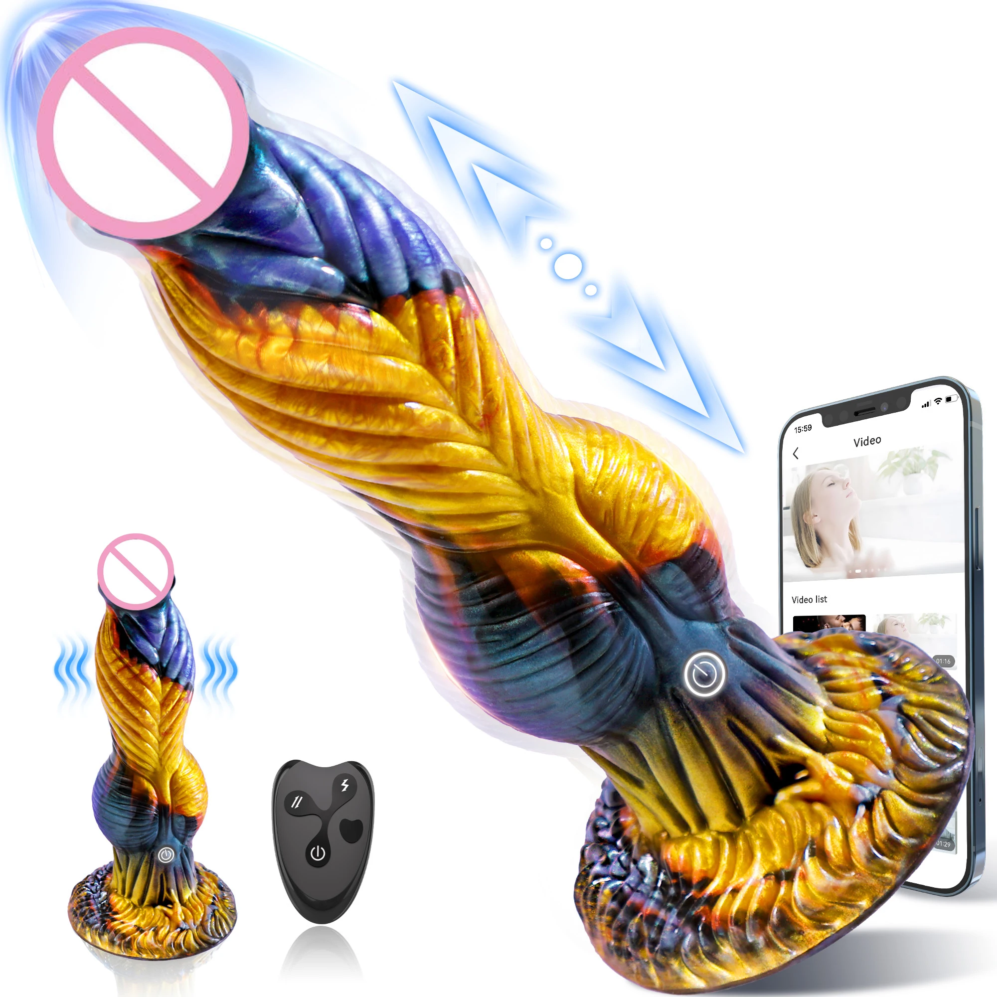 Plug Anal Télescopique Vibrant 7 Vitesses Contrôle APP Phoenix Silicone Sécurisé