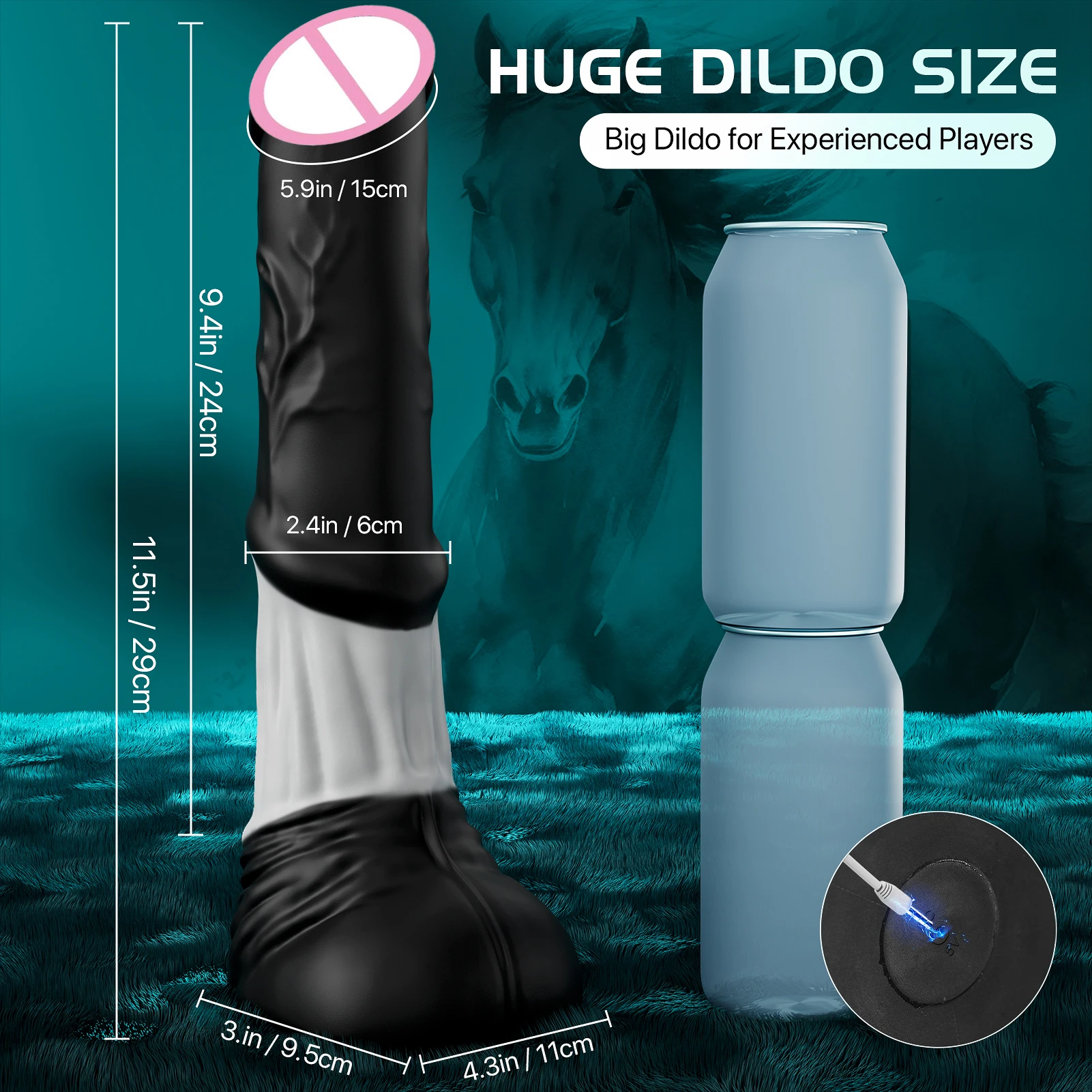 Gode Anal Vibrant Silicone Souple Télécommandé 28cm – 7 Modes de Vibration
