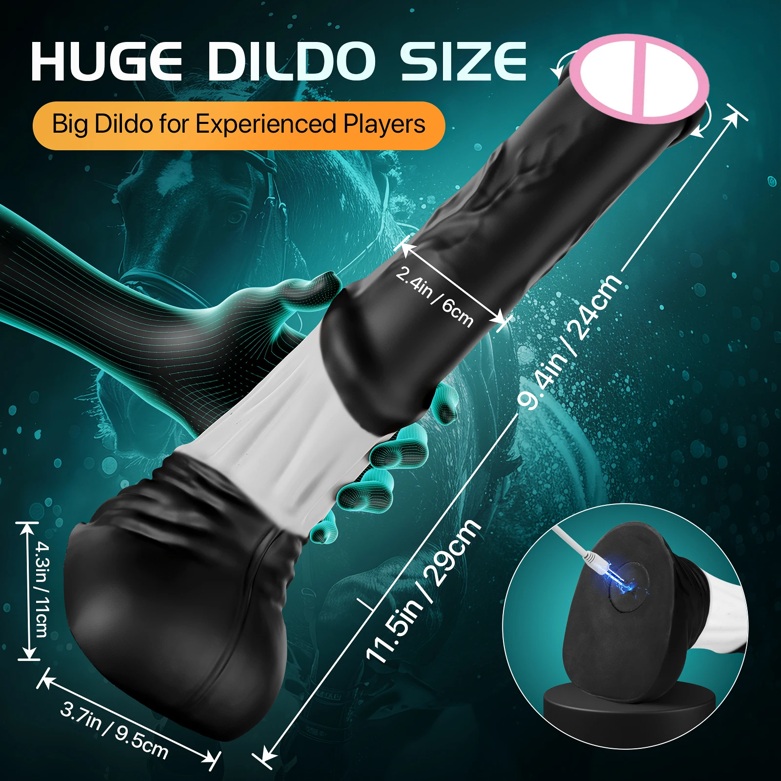 Gode Anal Vibrant Silicone Souple Télécommandé 28cm – 7 Modes de Vibration