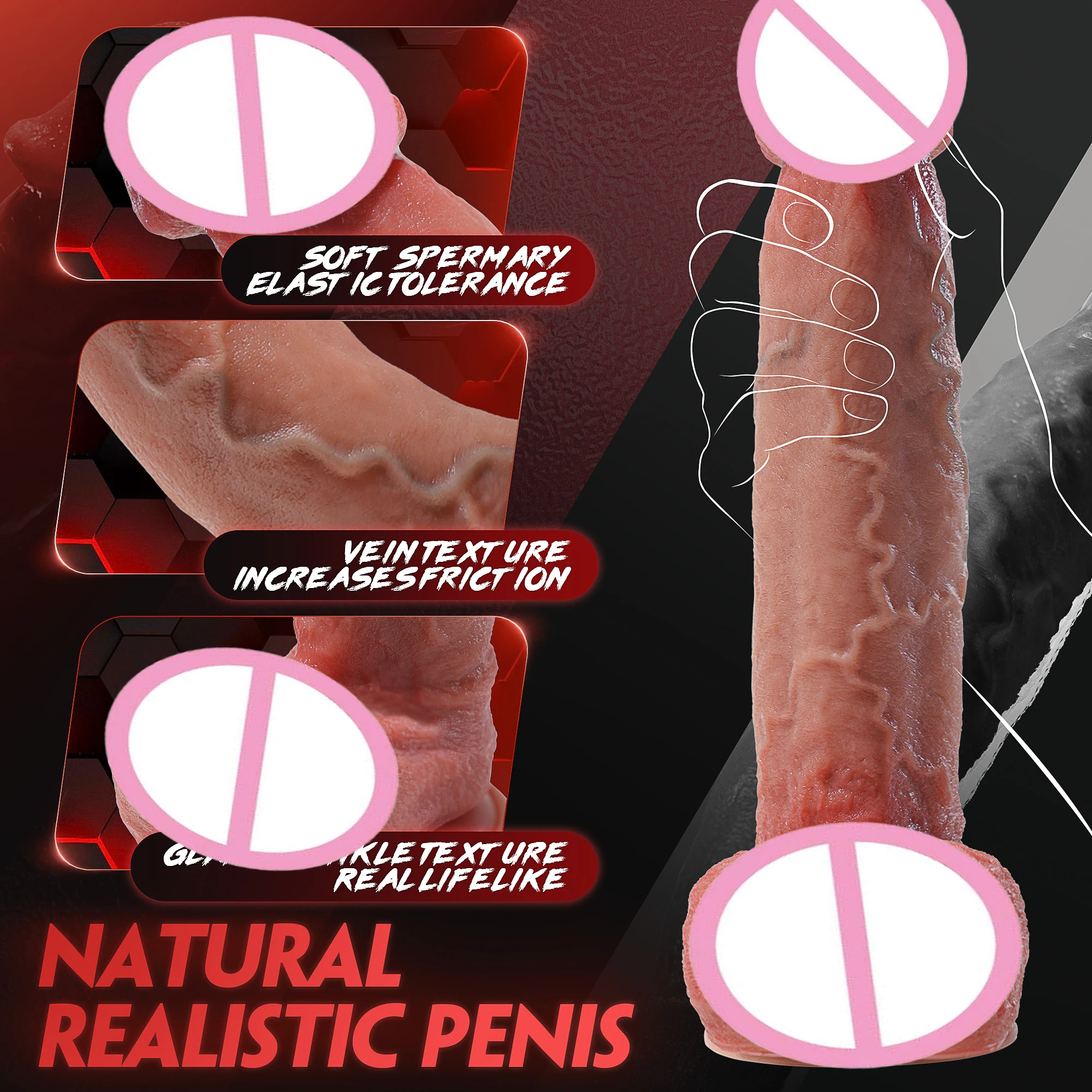 Gode Réaliste César 28cm – Silicone Liquide Doux | Étanche 100% | 3 Coloris