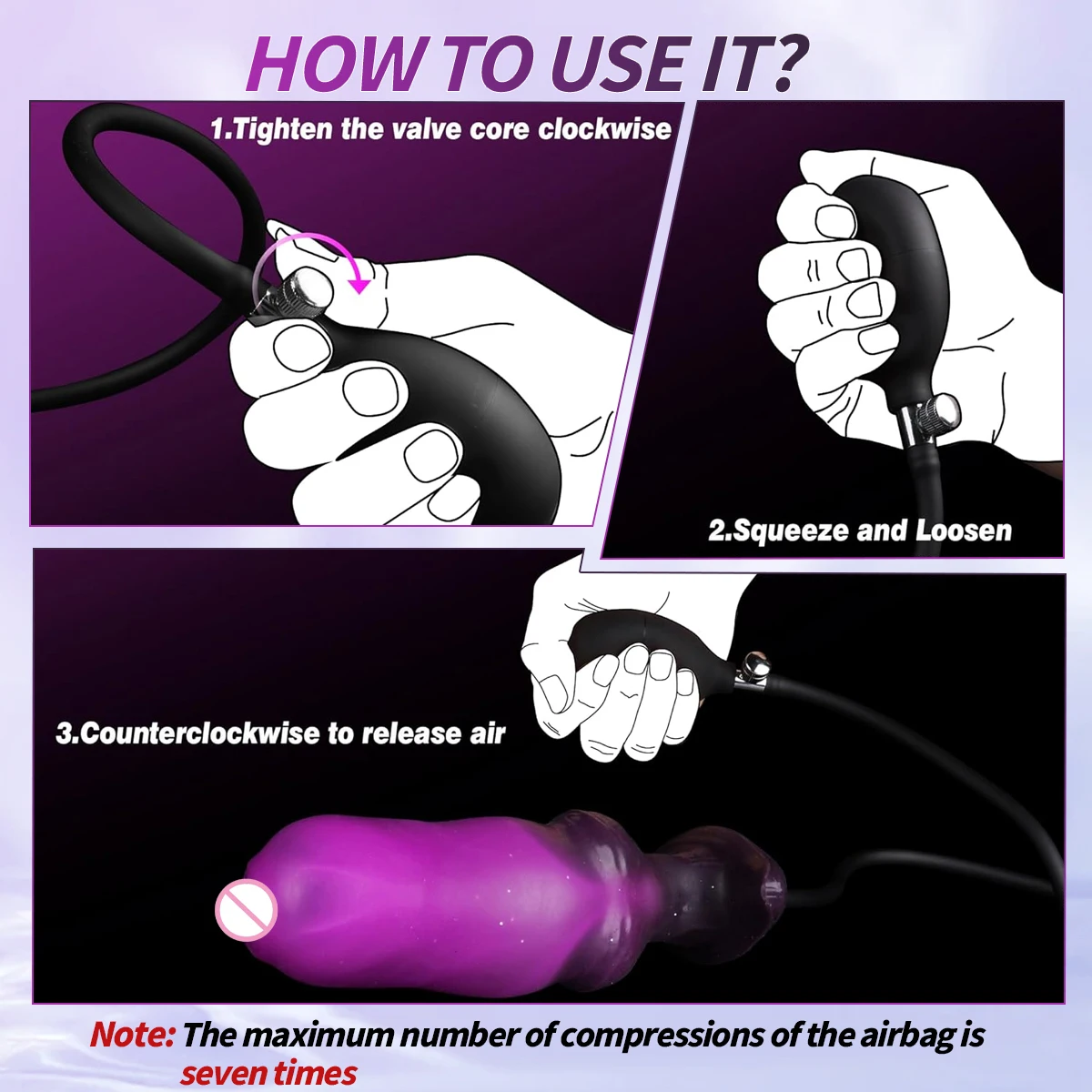 Plug Anal Gonflable Silicone | Billes Rotatives & Charge Magnétique | 17cm