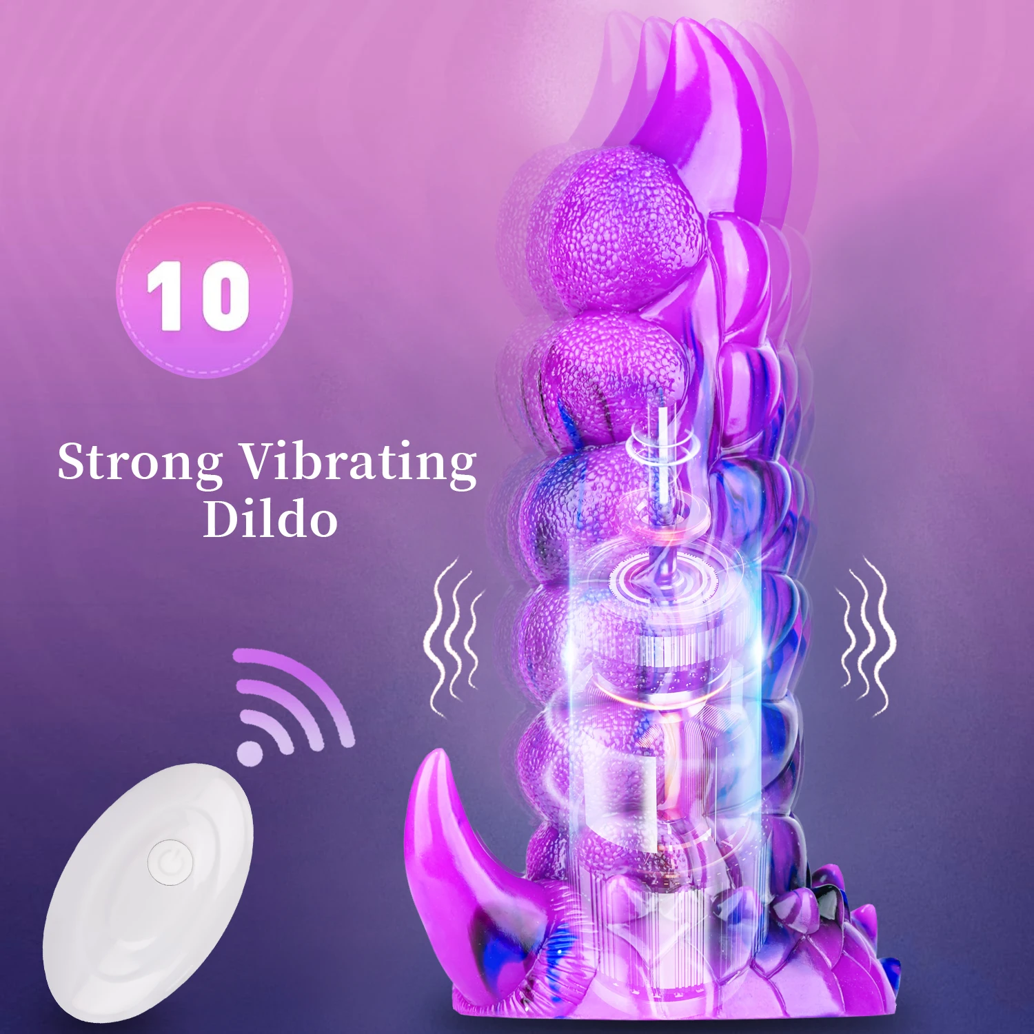 Gode Vibrant Silicone Télécommandé 10 Modes | Point G | 100% Étanche | Rechargeable USB