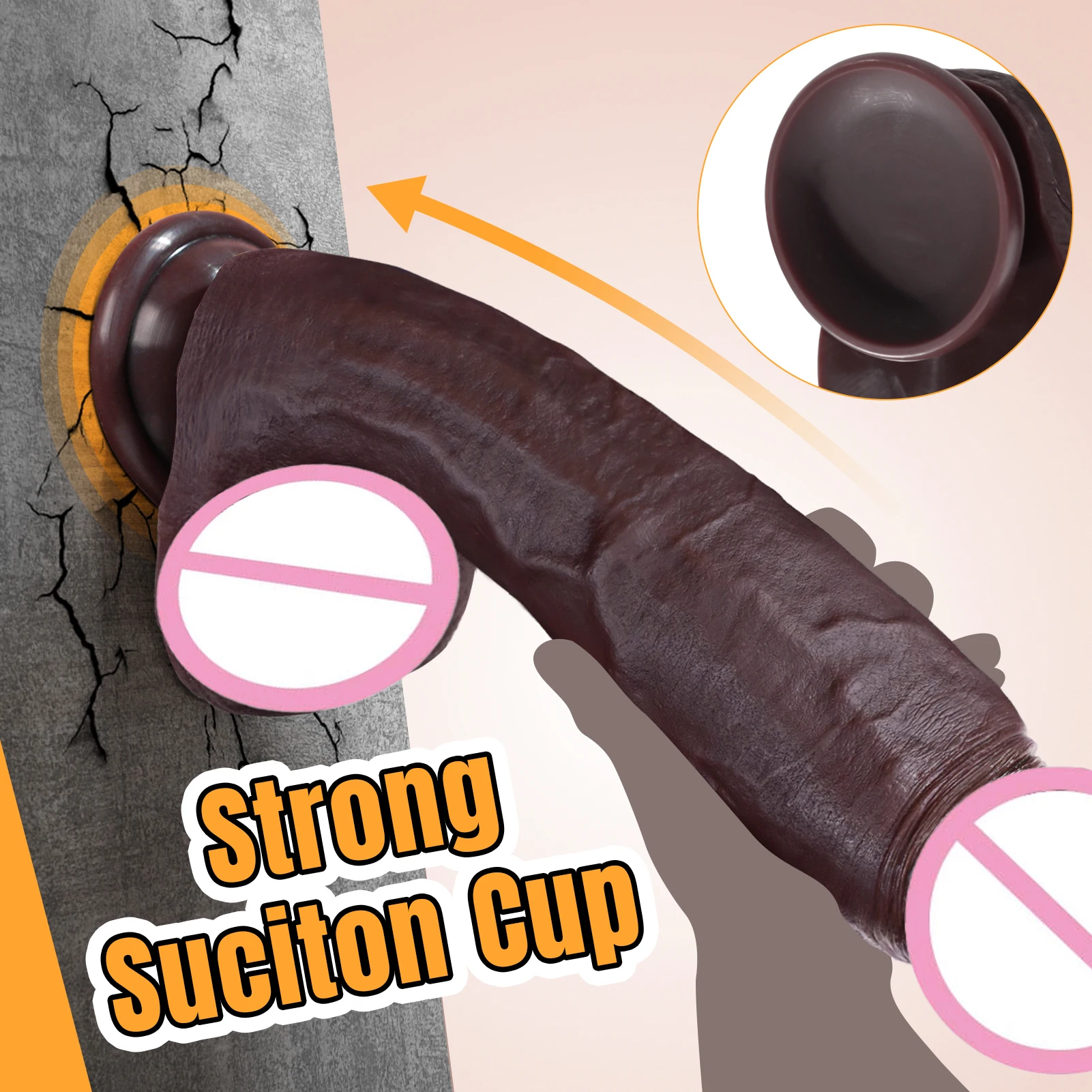 Super Gode Réaliste César 28cm – Silicone Souple 100% Étanche, Jouet Adulte