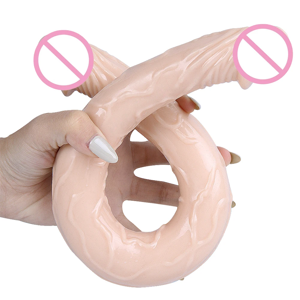 Double Gode Extra-Long en Silicone TPE Souple – Jouet Intime pour Femmes