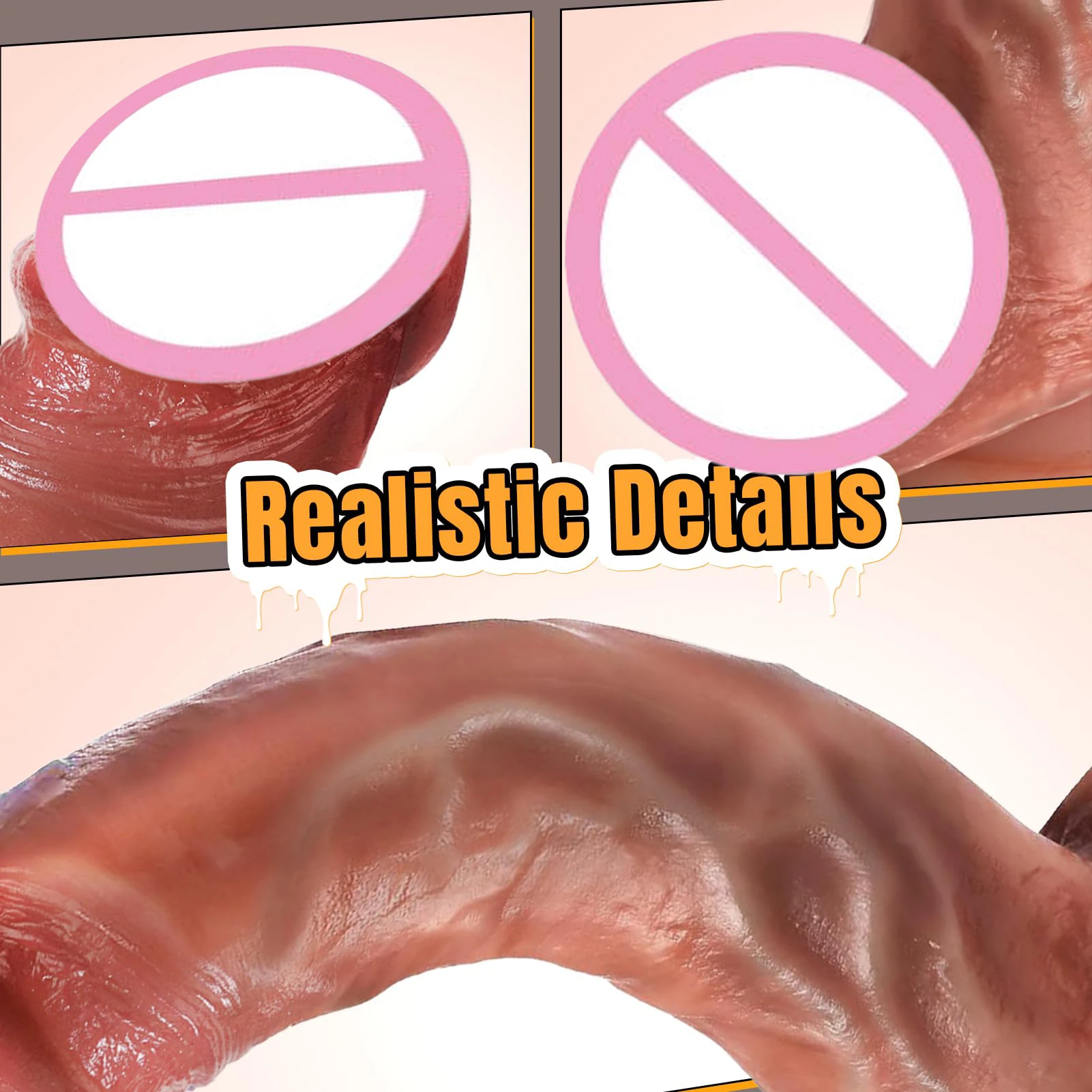 Gode Réaliste 20cm en Silicone avec Ventouse Puissante et Grosses Couilles