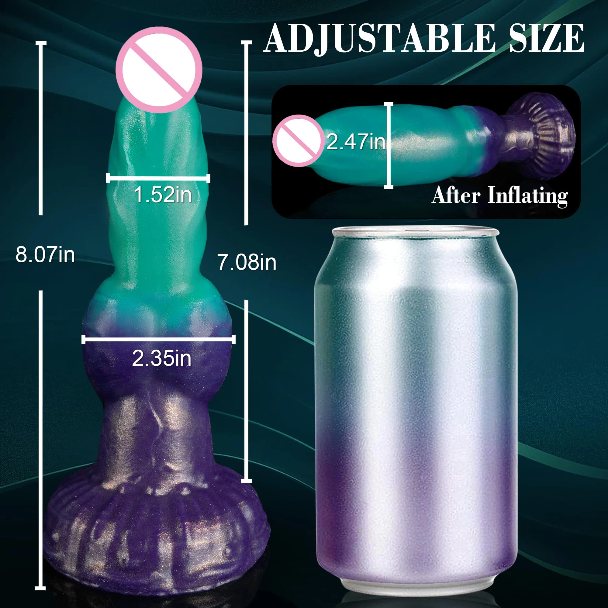 Gode Monster Squirting Fantasy Dog avec 2 gros nœuds et ventouse Gode anal en silicone énorme pour hommes et femmes