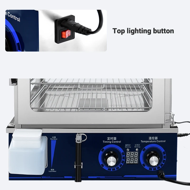Vitrine Vapeur Électrique 5 Couches Inox – Chauffe-Boulettes Professionnel 2200W