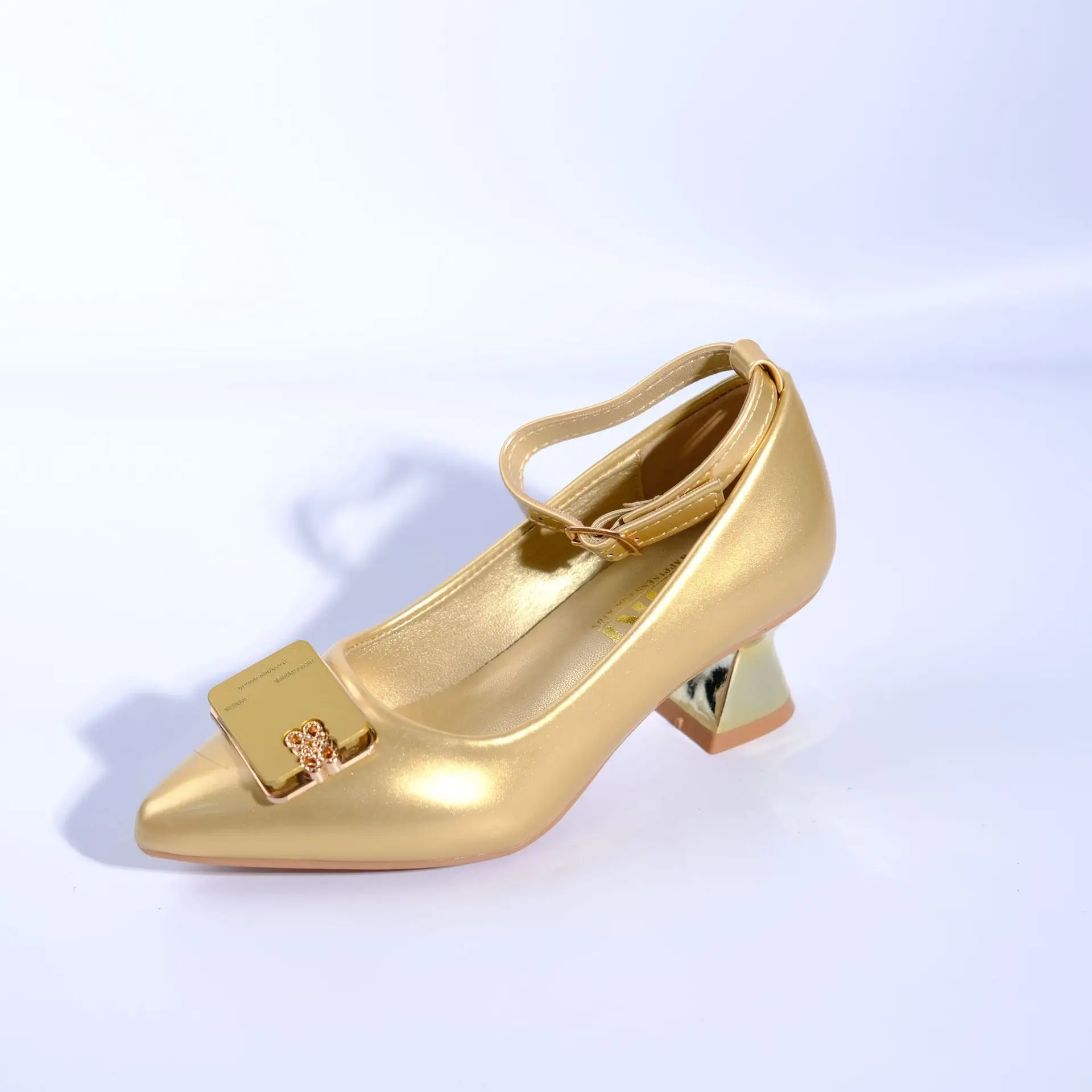 Chaussures Mary Jane Talons Hauts Strass Antidérapantes Filles | PU Brillant | Printemps-Été