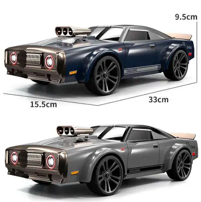 Voiture RC Drift 4x4 Muscle Car 1:16 – 35 KM/H, Lumières LED, Télécommande 80m