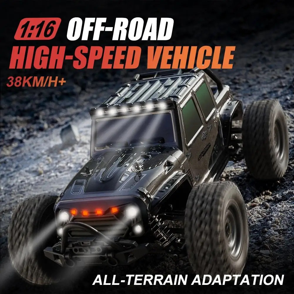 Voiture RC 4x4 Télécommandée 1/16 – Haute Vitesse, Lumières LED, Tout-Terrain