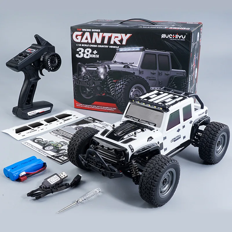 Voiture RC 4x4 Télécommandée 1/16 – Haute Vitesse, Lumières LED, Tout-Terrain