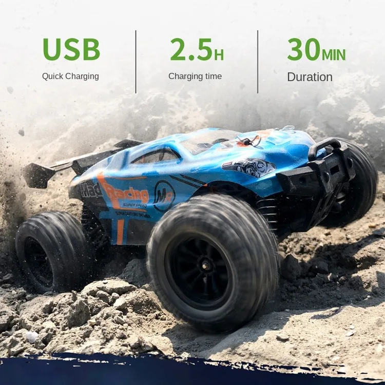 Voiture Radiocommandée Tout-Terrain 1:18 – 4 Canaux 30 km/h, Portée 80m