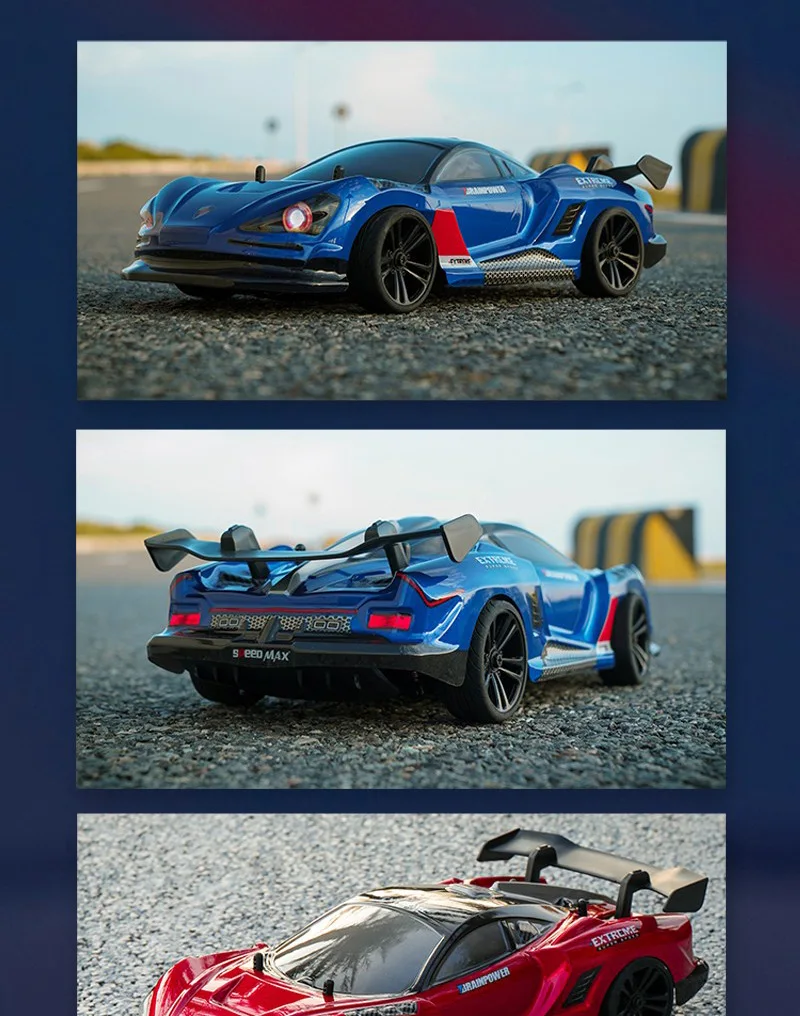Voiture RC Drift 4WD 35 km/h avec Phares LED – Télécommande 80m Échelle 1:14