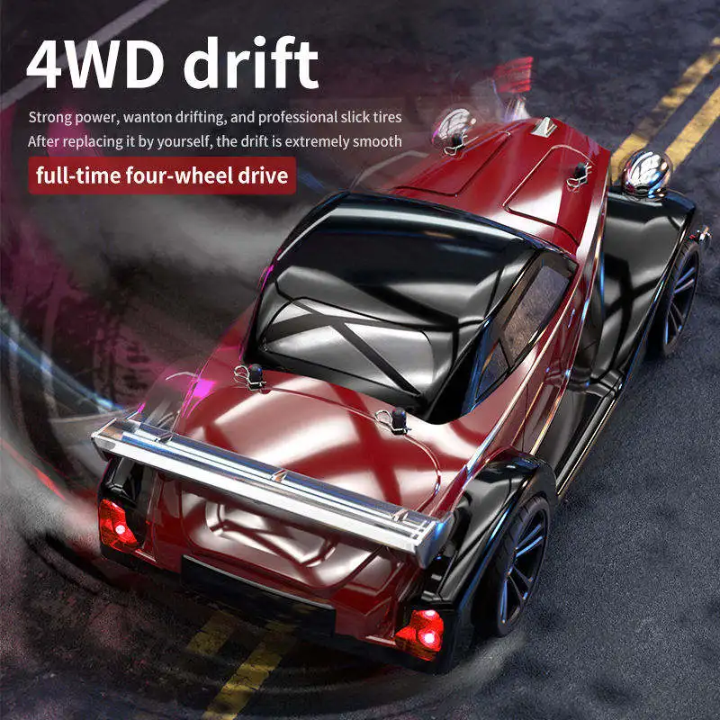 Voiture RC Drift 4WD 35 km/h avec Phares LED – Télécommande 80m Échelle 1:14