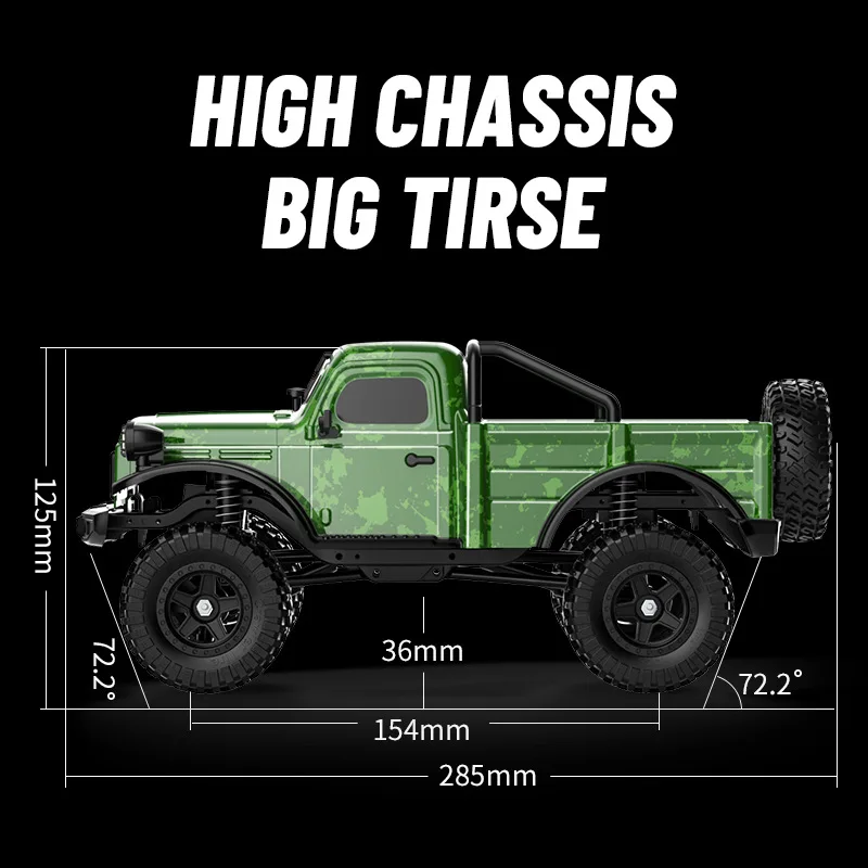 AiJH C8813 Camion RC Crawler 4x4 1:18 Télécommandé Tout-Terrain avec Lumières – Prêt à Rouler