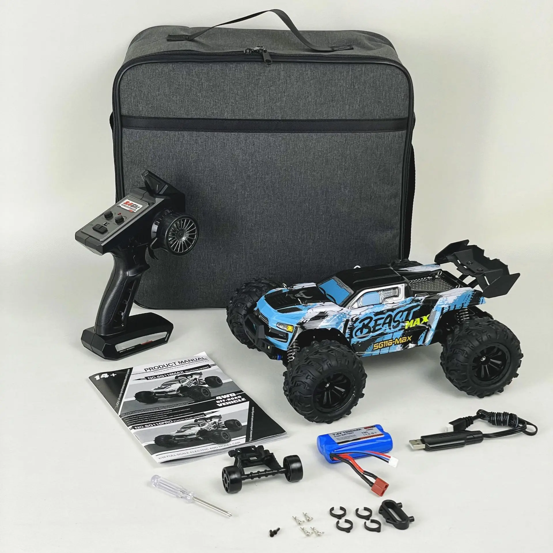 Voiture RC AiJH 1:16 Tout-Terrain 4x4 Étanche 40km/h – Camion Télécommandé Haute Vitesse 2.4GHz