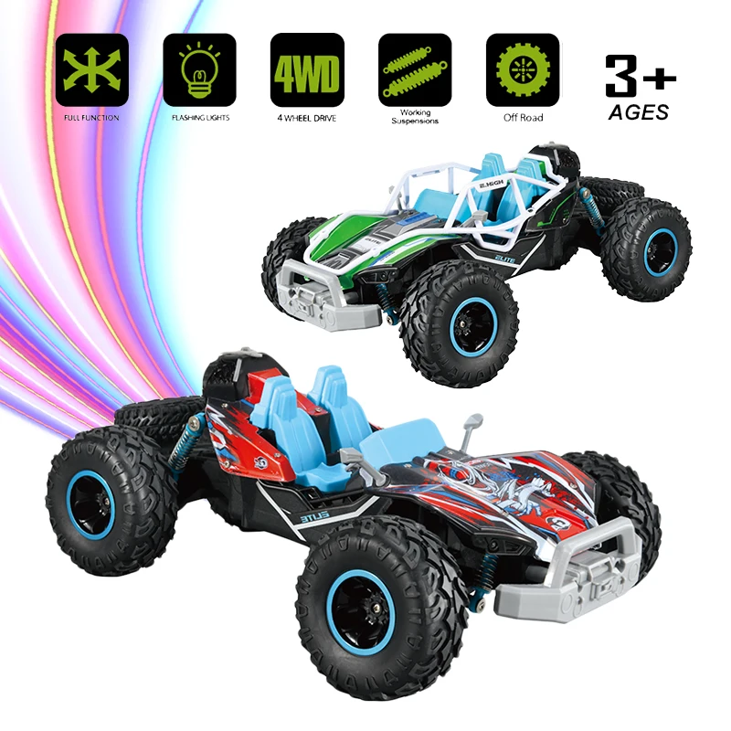 Voiture télécommandée RC 1:16 avec lumières LED – 4 canaux 2.4GHz