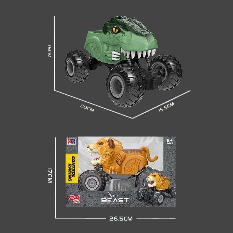 Camion Dinosaure Télécommandé 2.4G avec Lumières - Tout-Terrain RC Grande Vitesse